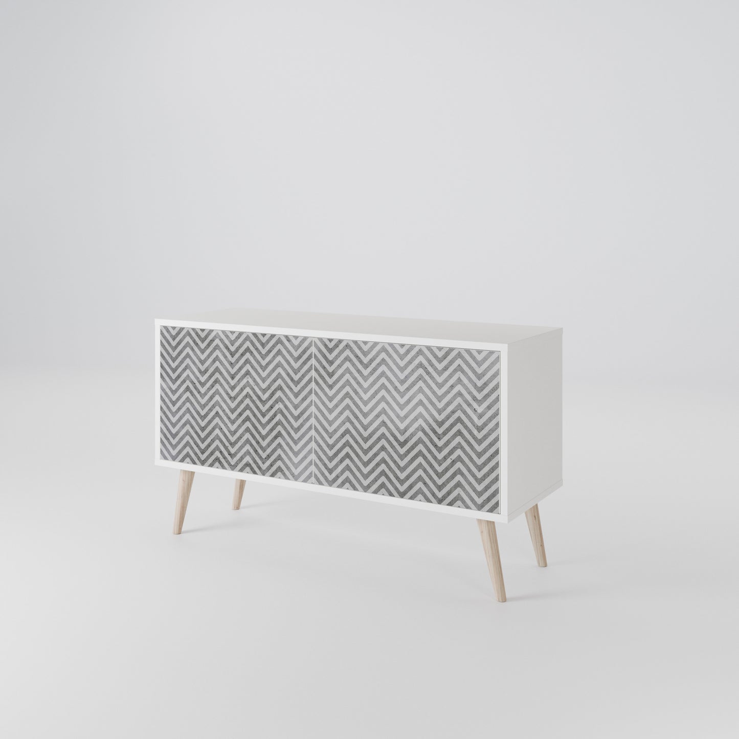 CONCRETE ZIG ZAG Mueble de TV Compacto de 2 puertas