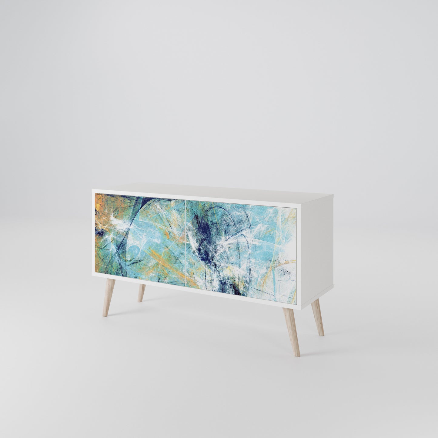 ABSTRACT THOUGHTS Mueble de TV Compacto de 2 puertas