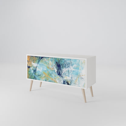 ABSTRACT THOUGHTS Mueble de TV Compacto de 2 puertas