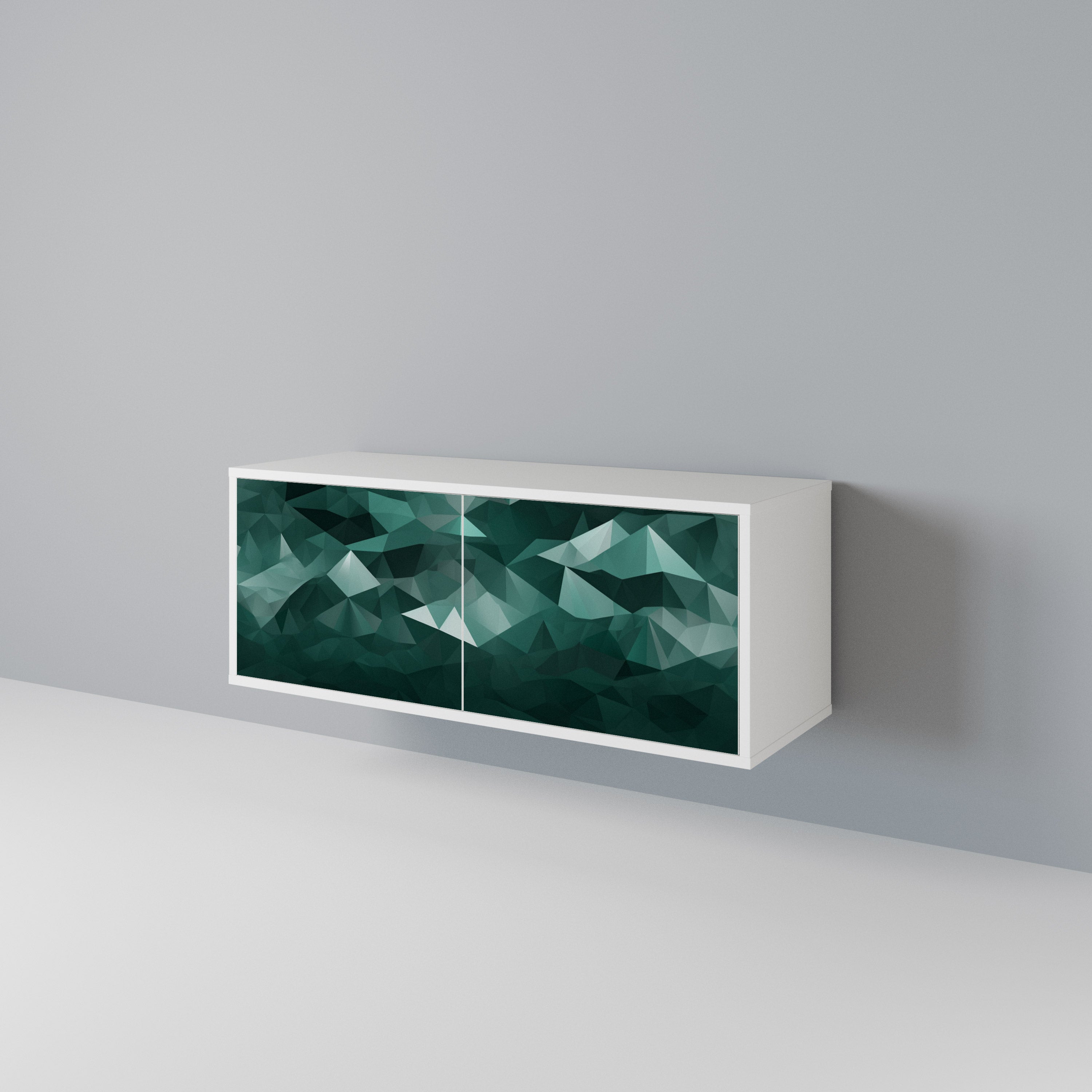 POLYGONAL FLOATING Mueble de TV Compacto de 2 puertas