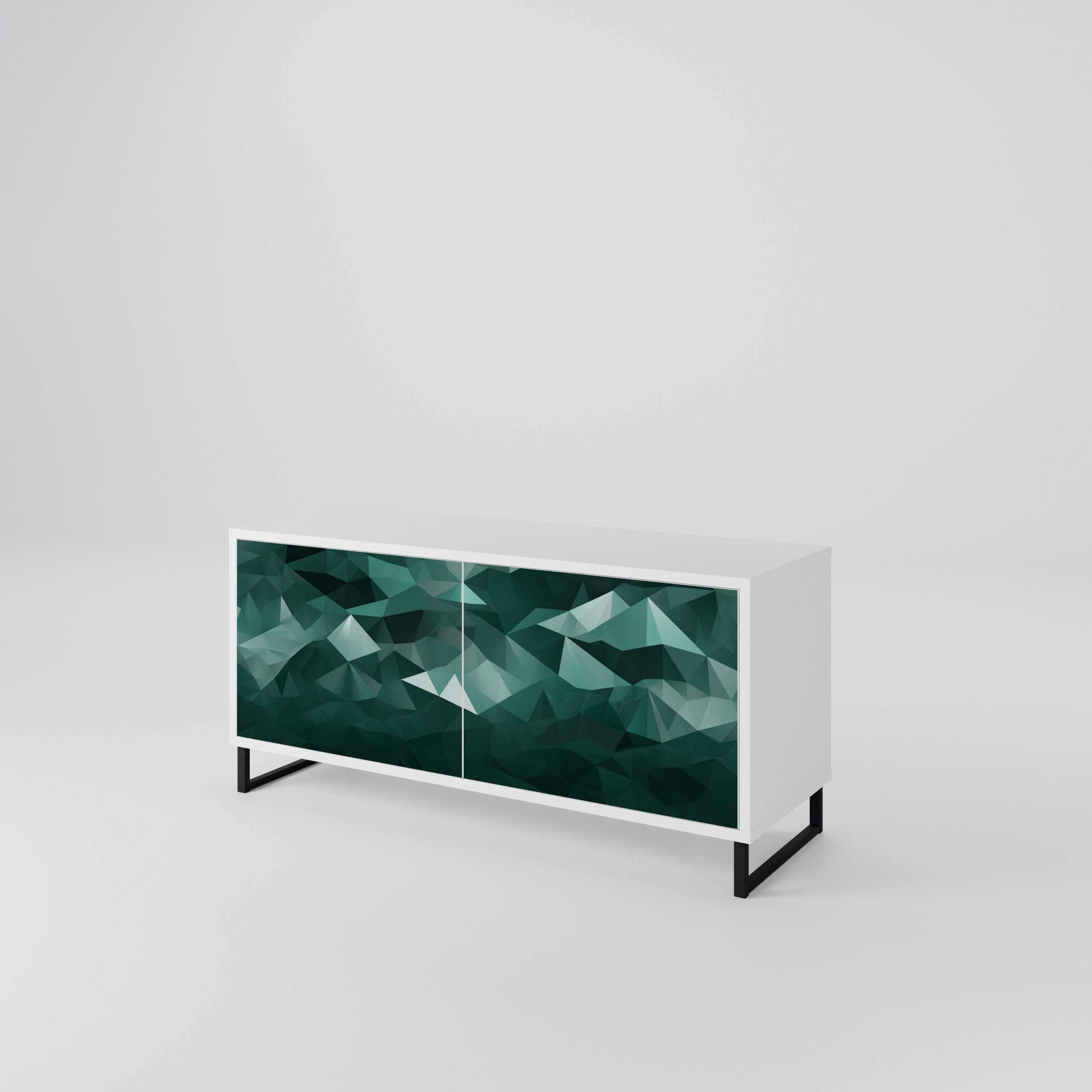 POLYGONAL FLOATING Mueble de TV Compacto de 2 puertas
