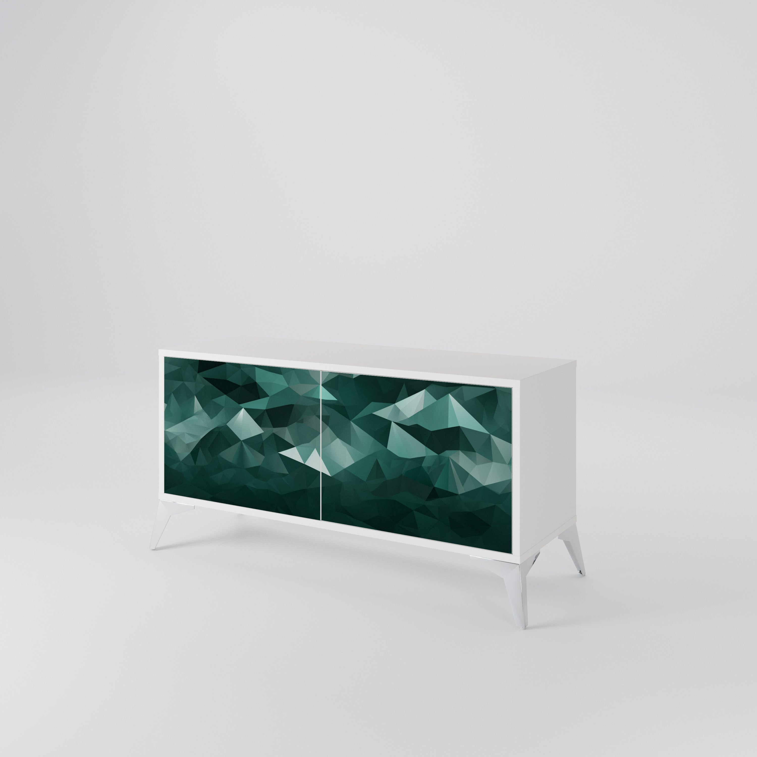 POLYGONAL FLOATING Mueble de TV Compacto de 2 puertas