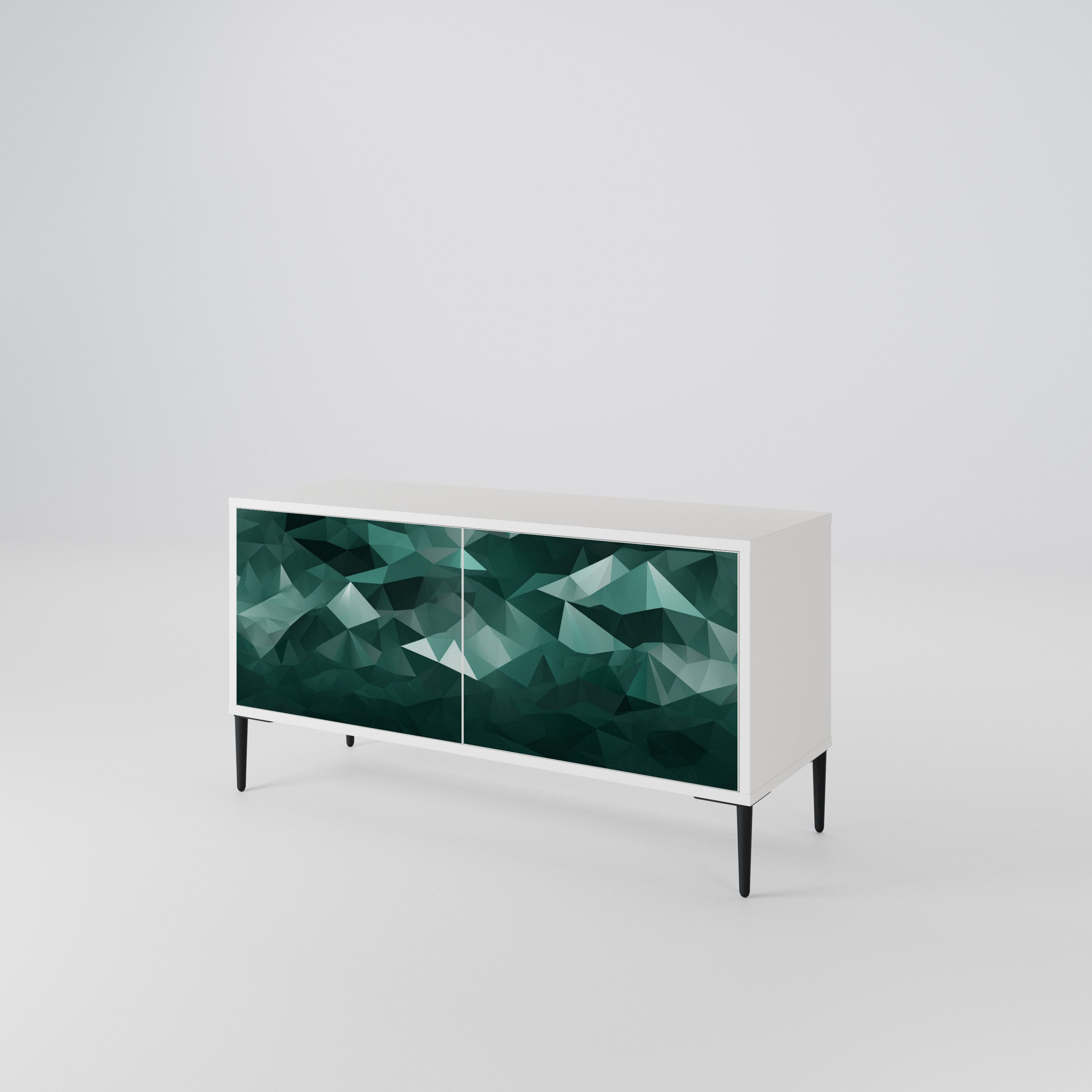 POLYGONAL FLOATING Mueble de TV Compacto de 2 puertas