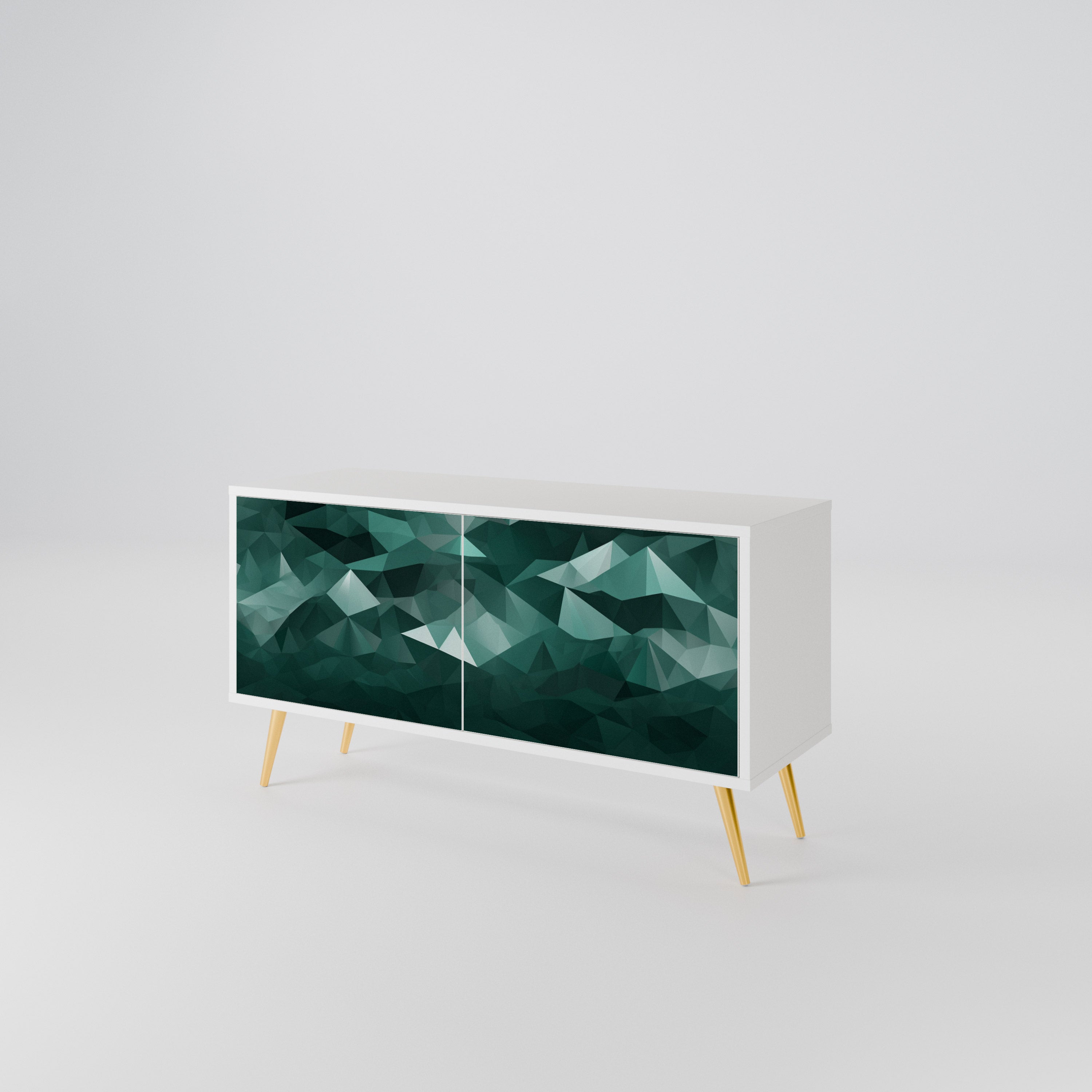 POLYGONAL FLOATING Mueble de TV Compacto de 2 puertas