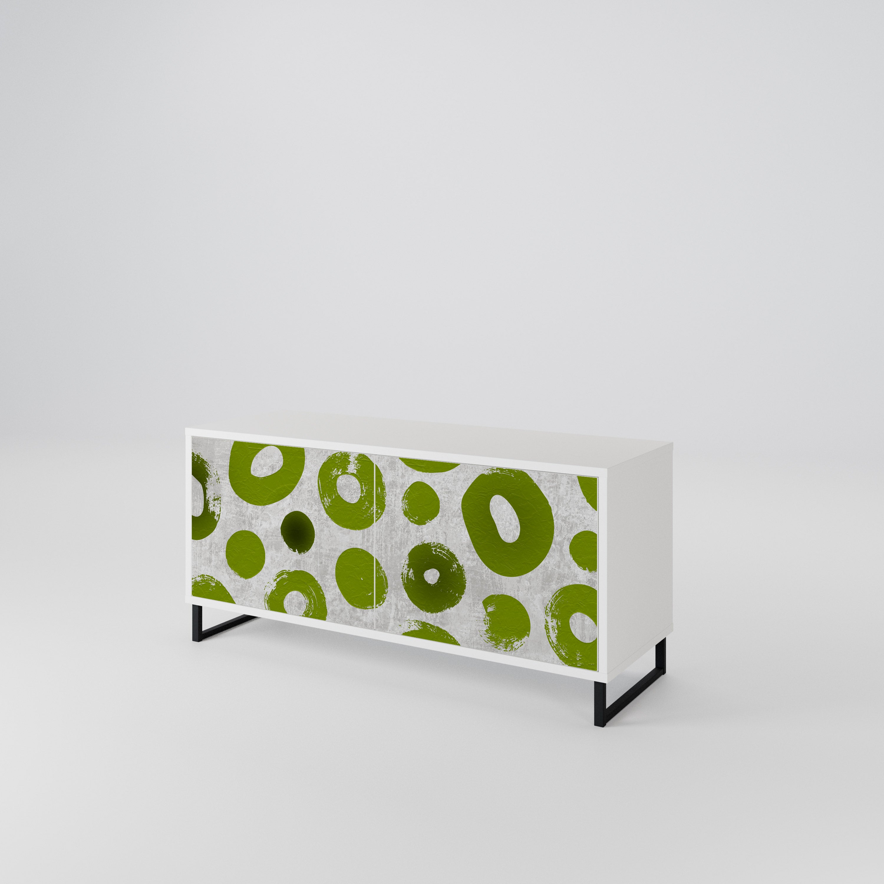 GREEN RHAPSODY Mueble de TV Compacto de 2 puertas