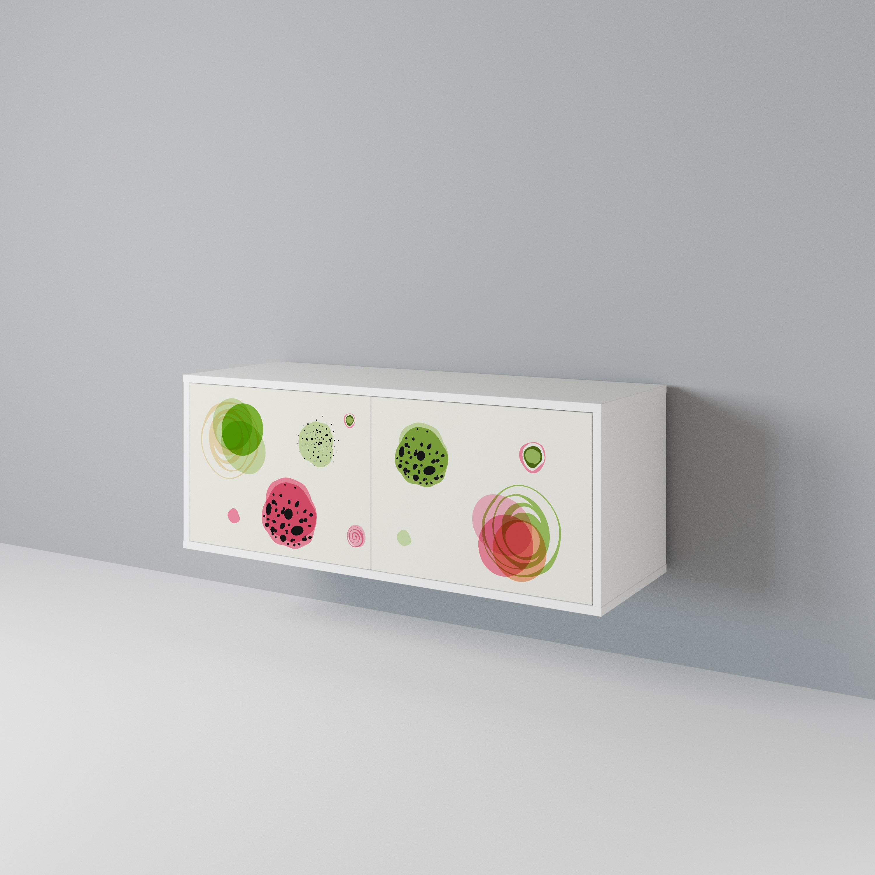 COLORFUL COSMOS Mueble de TV Compacto de 2 puertas