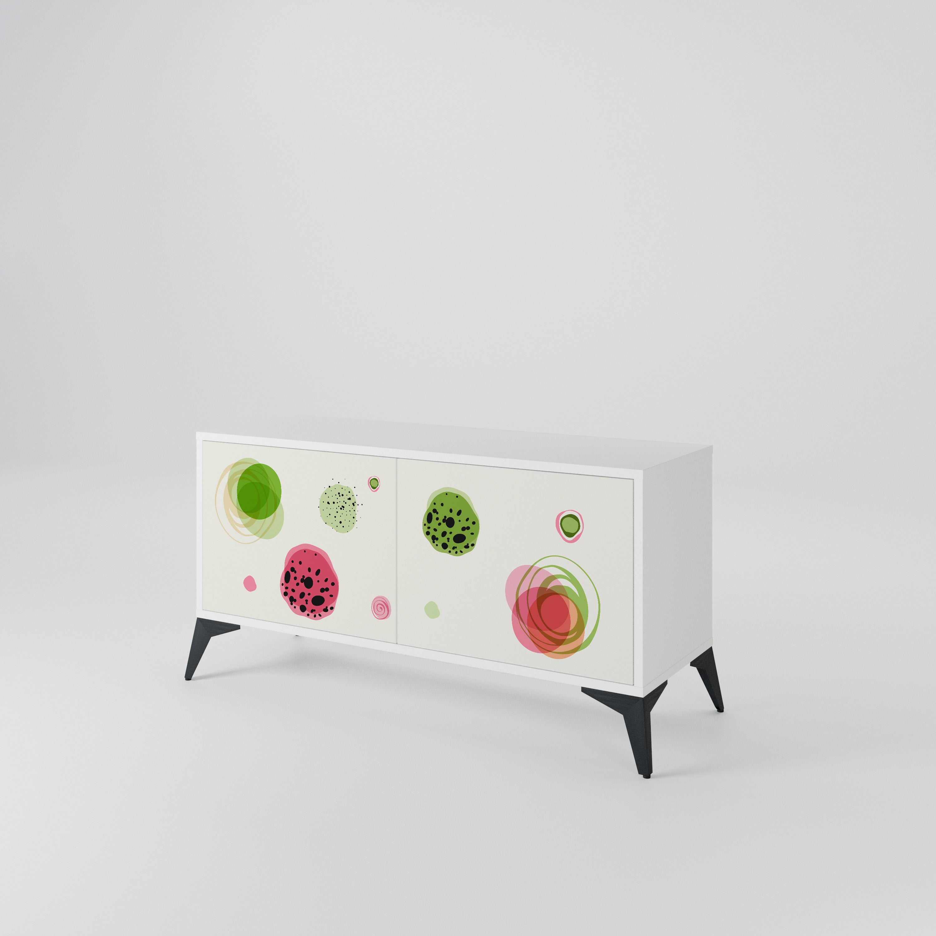 COLORFUL COSMOS Mueble de TV Compacto de 2 puertas