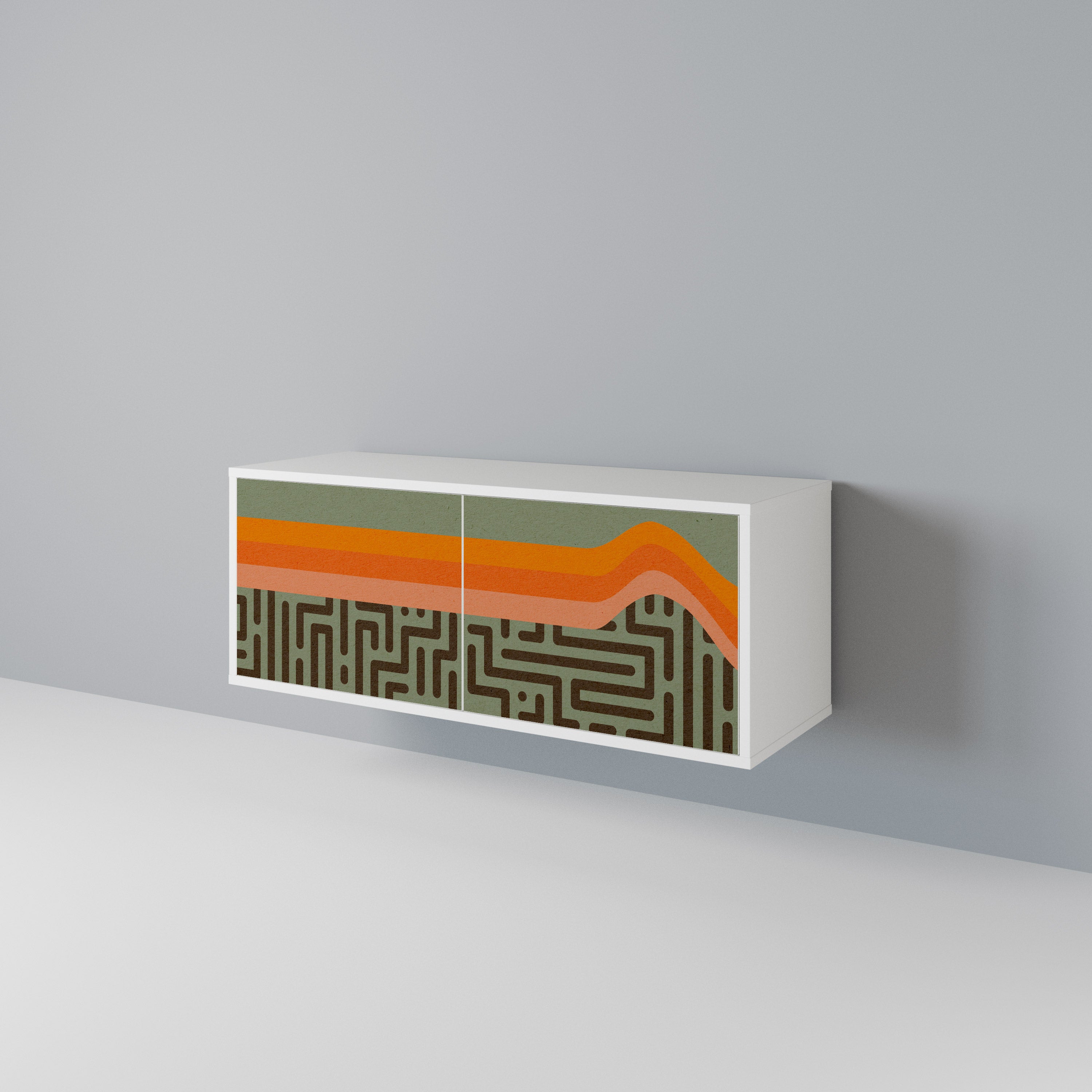 SIMPLE SOLUTIONS Mueble de TV Compacto de 2 puertas