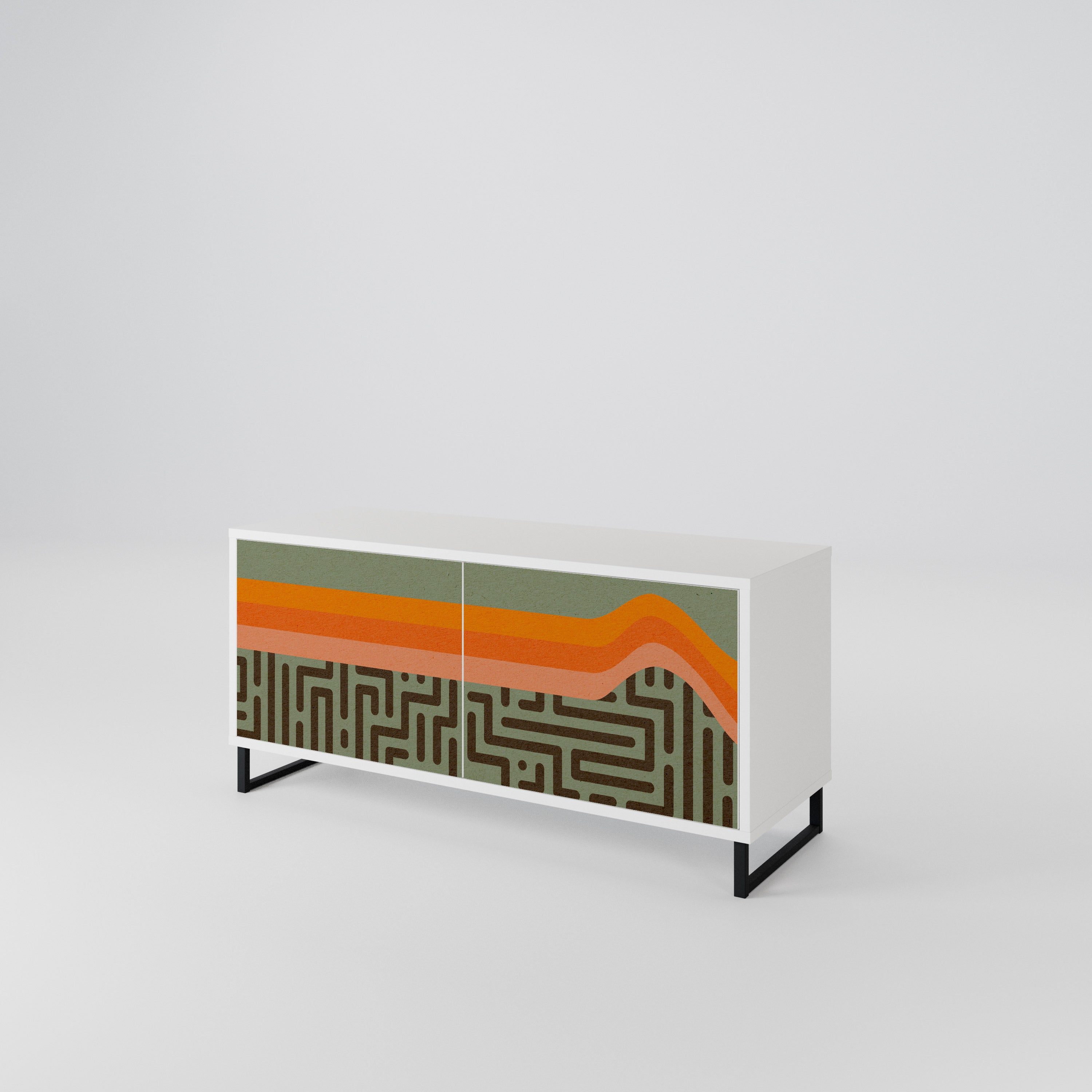 SIMPLE SOLUTIONS Mueble de TV Compacto de 2 puertas