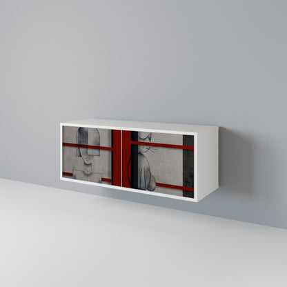 GRAY FIGURES Mueble de TV Compacto de 2 puertas