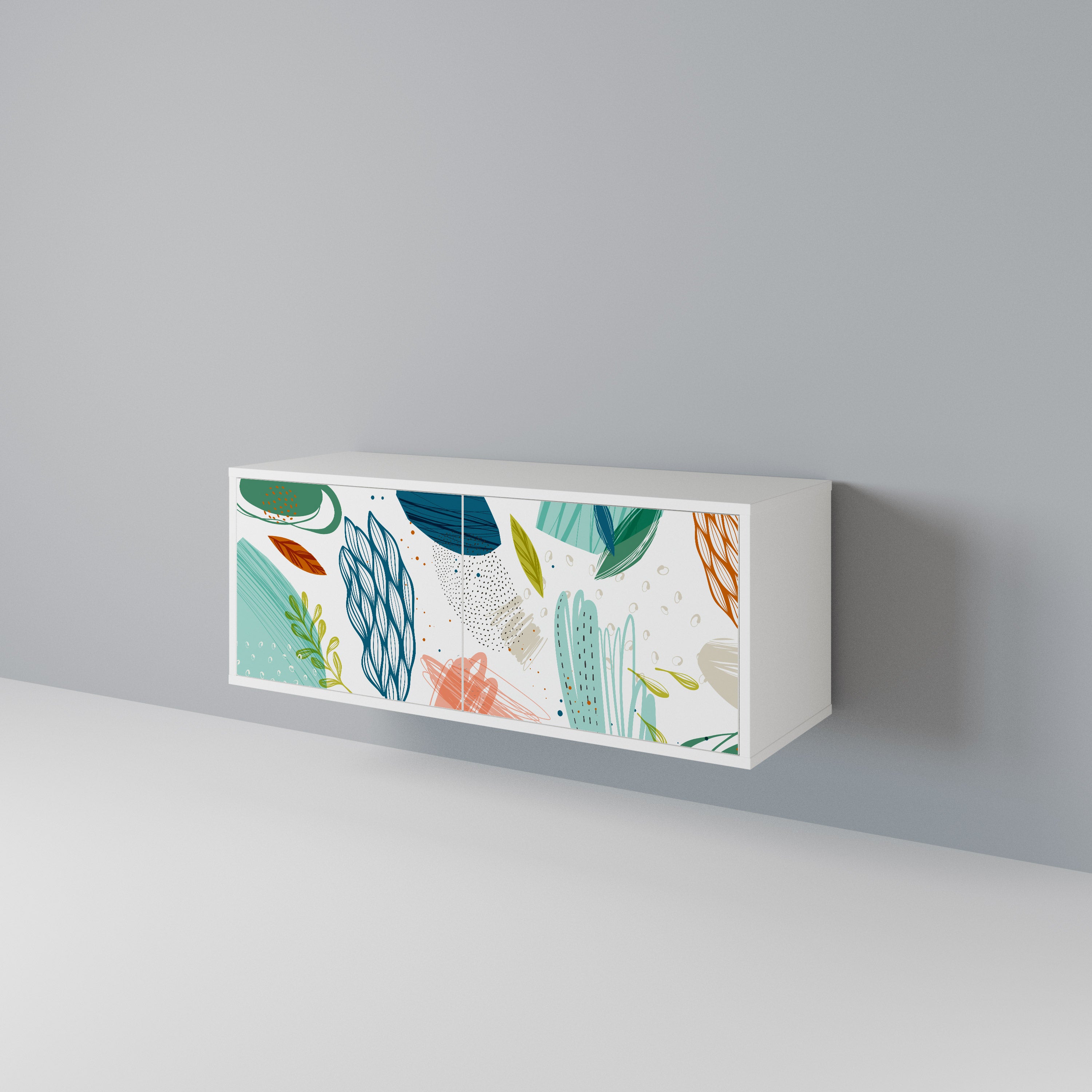 BOTANICAL HURRICANE Mueble de TV Compacto de 2 puertas