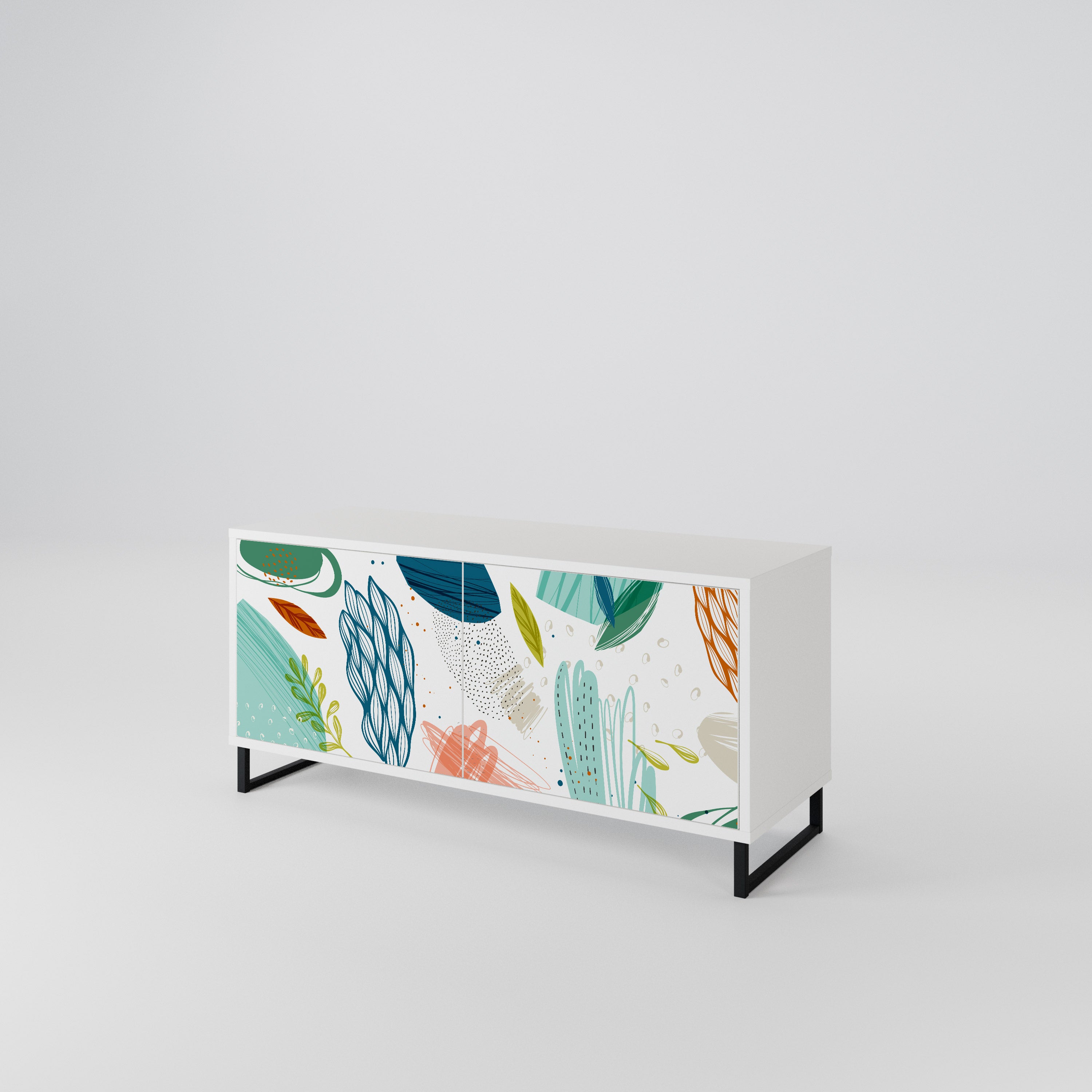 BOTANICAL HURRICANE Mueble de TV Compacto de 2 puertas