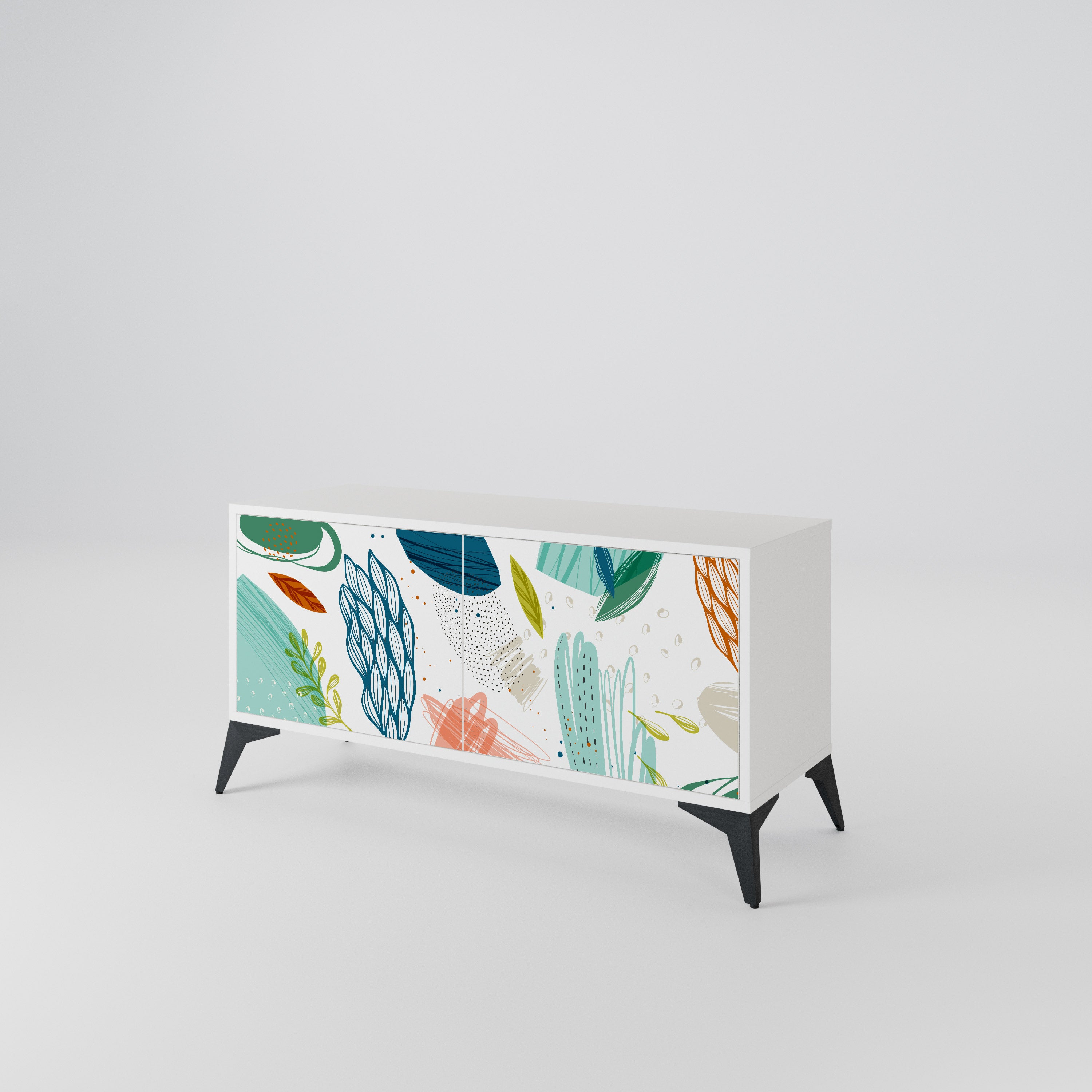 BOTANICAL HURRICANE Mueble de TV Compacto de 2 puertas