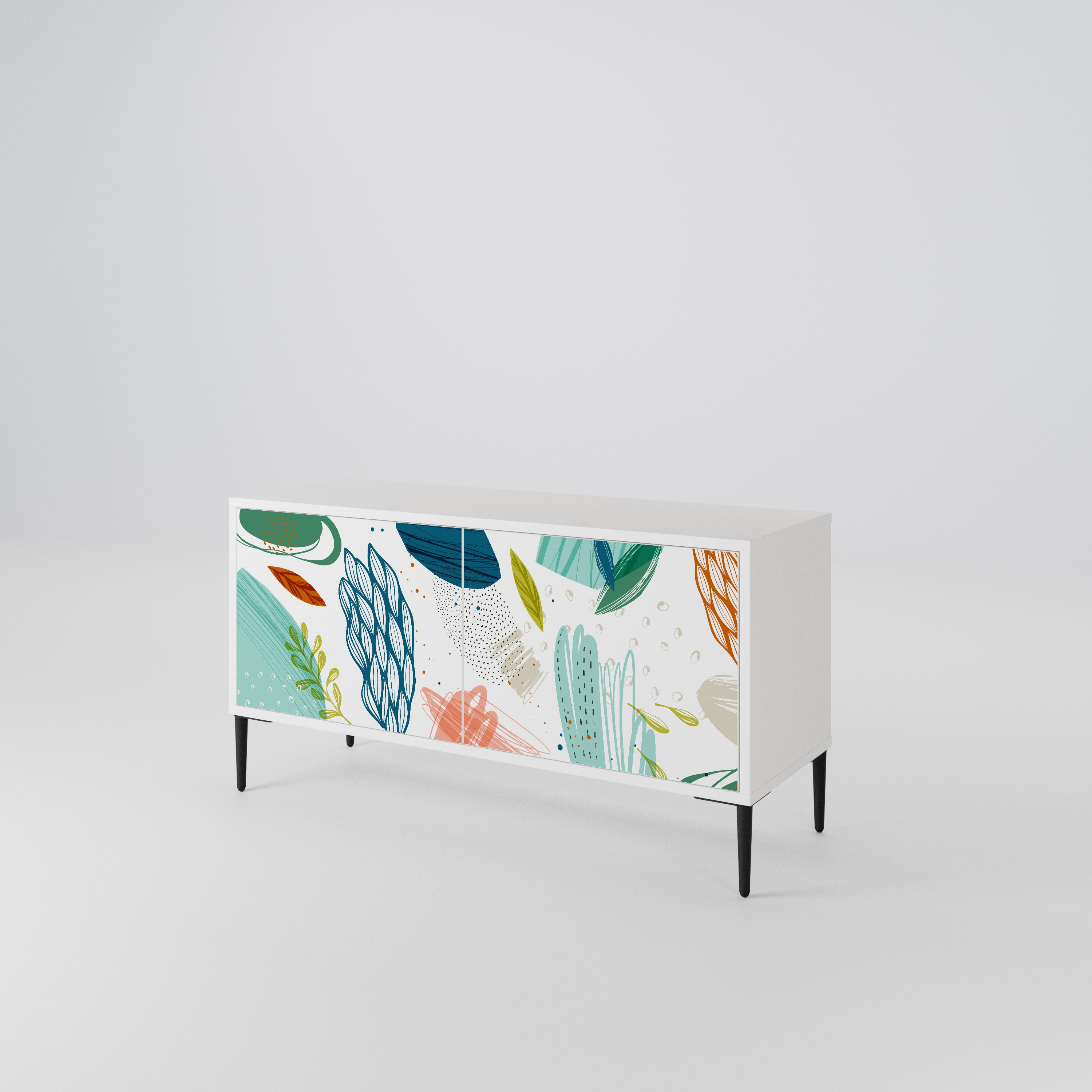 BOTANICAL HURRICANE Mueble de TV Compacto de 2 puertas