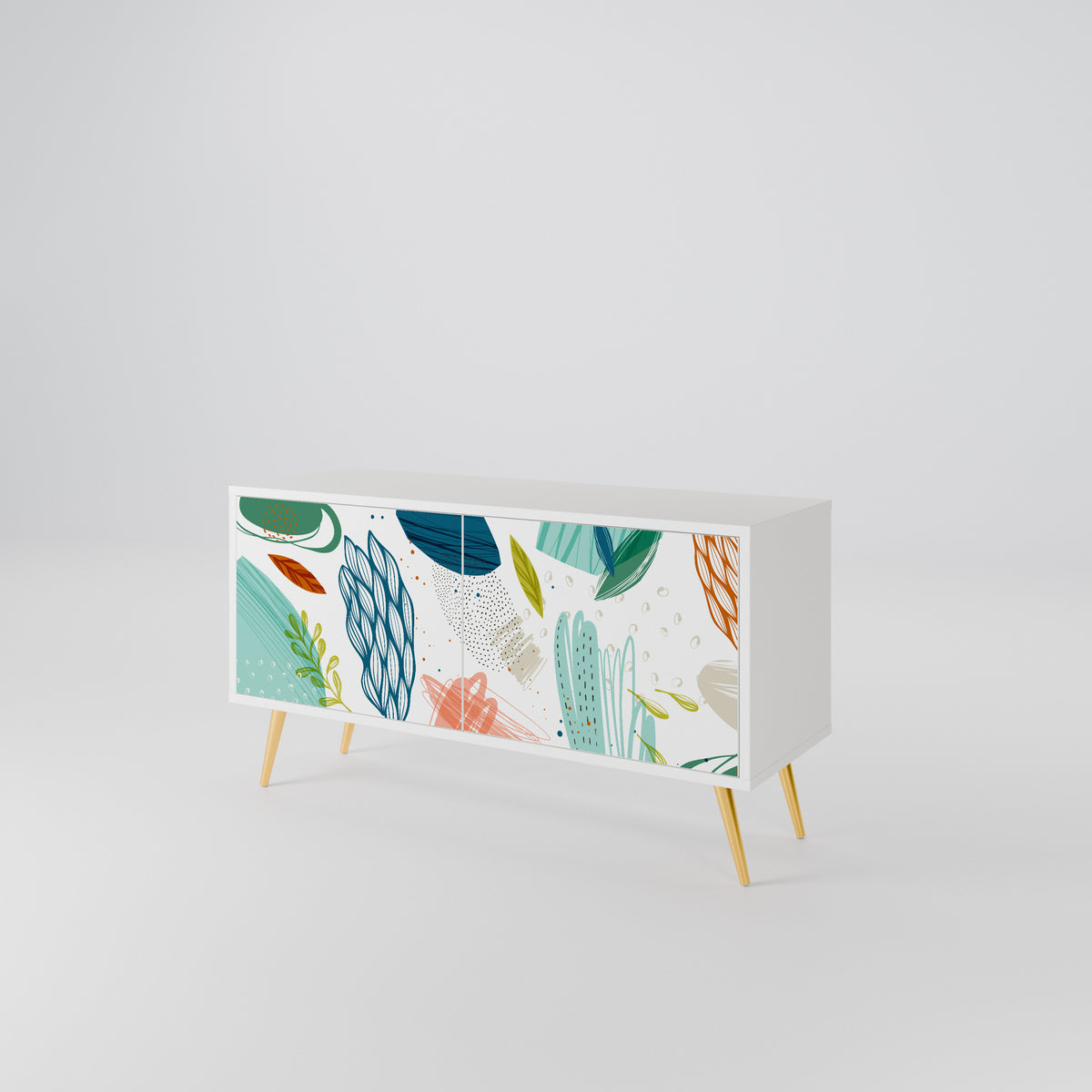 BOTANICAL HURRICANE Mueble de TV Compacto de 2 puertas