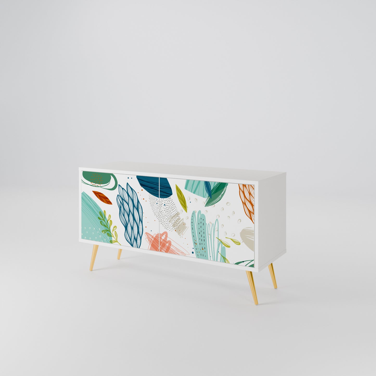 BOTANICAL HURRICANE Mueble de TV Compacto de 2 puertas