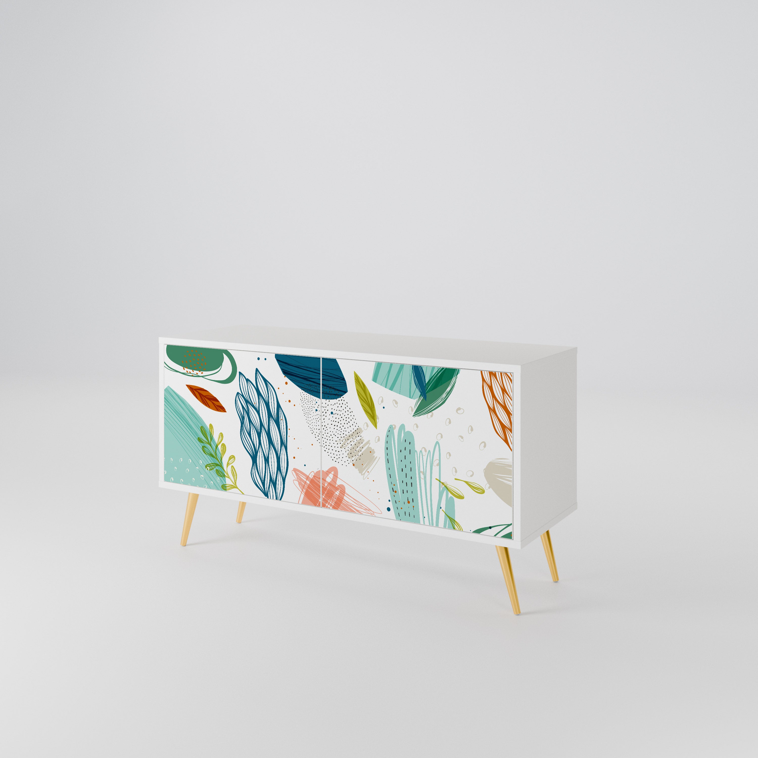 BOTANICAL HURRICANE Mueble de TV Compacto de 2 puertas