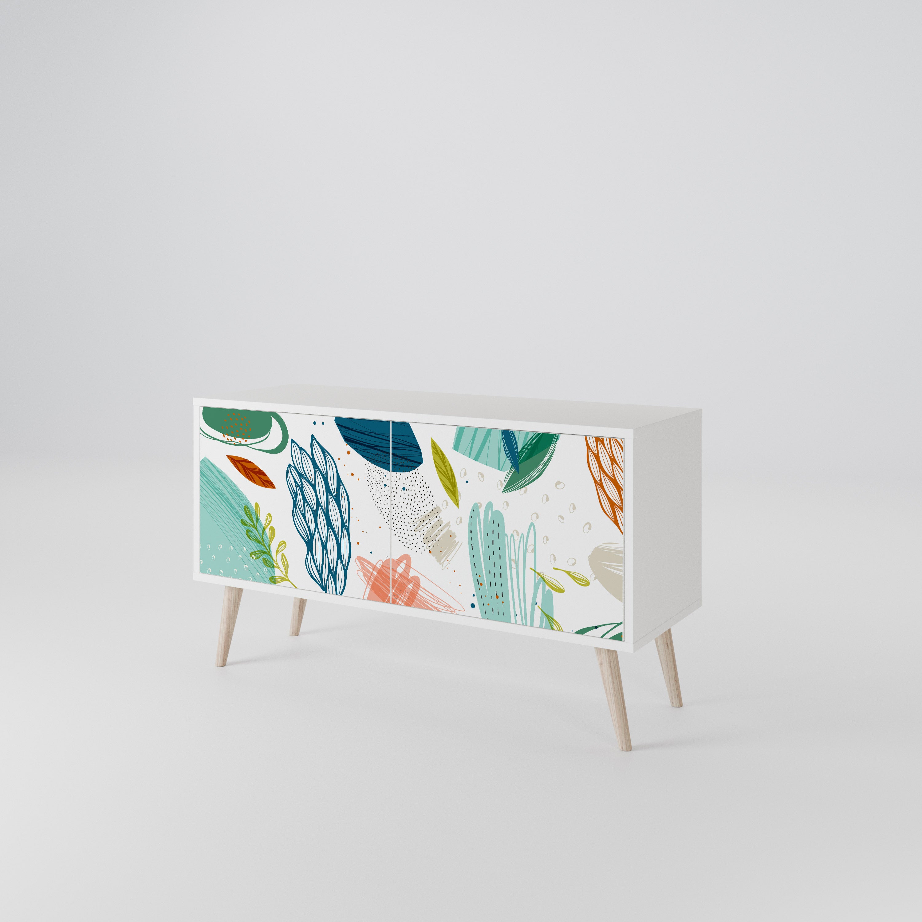 BOTANICAL HURRICANE Mueble de TV Compacto de 2 puertas