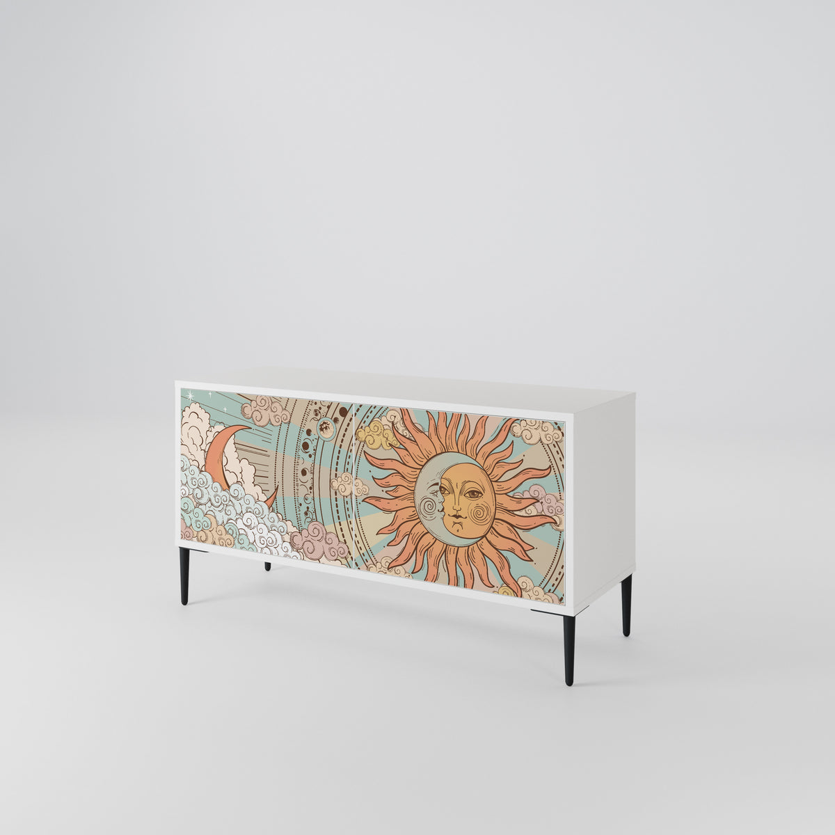 MYSTICAL STRUCTURE Compact 2-Door TV Cabinet