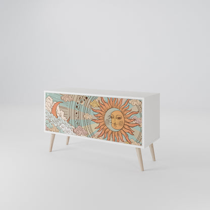 MYSTICAL STRUCTURE Compact 2-Door TV Cabinet