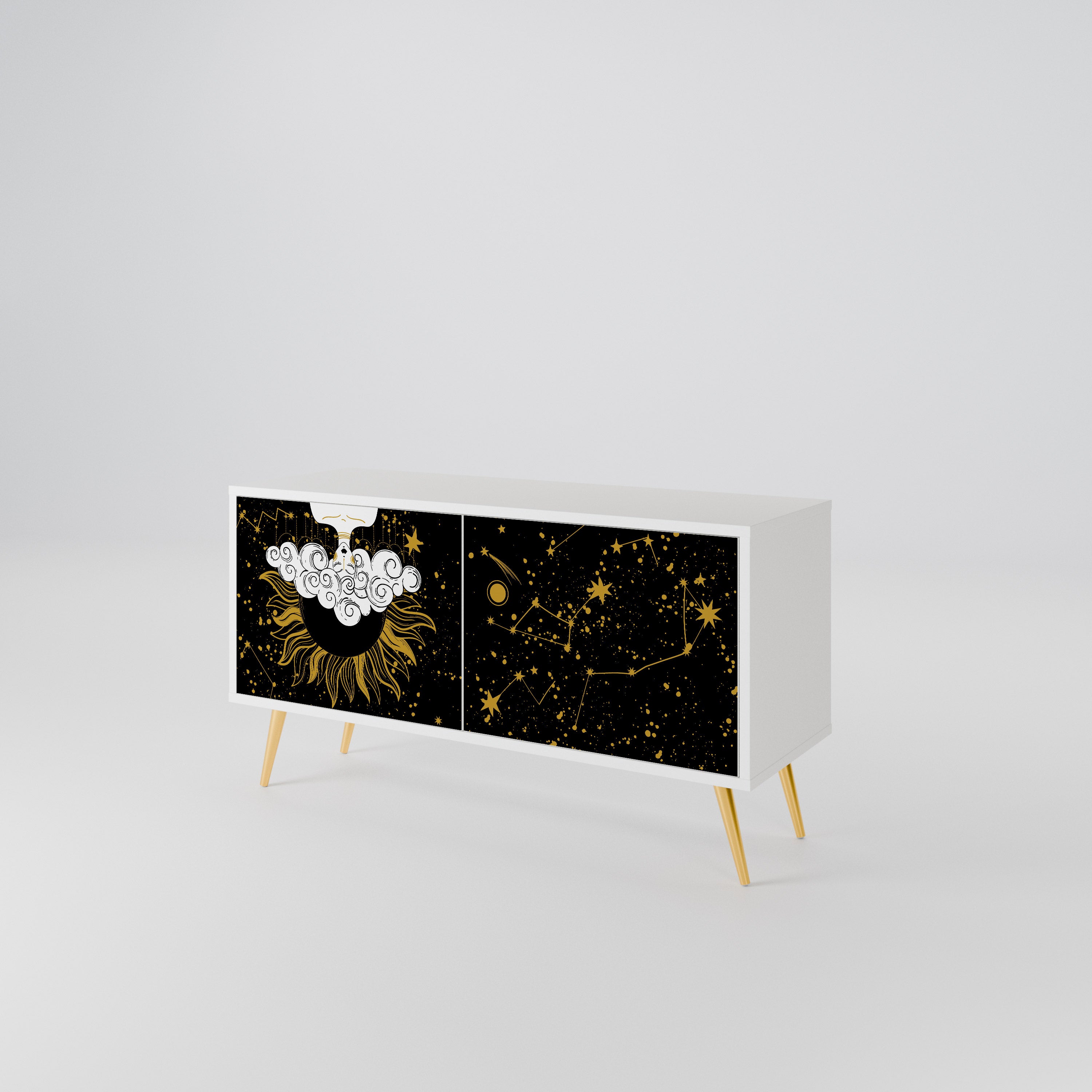 STELLAR CONSTELLATIONS Mueble de TV Compacto de 2 puertas