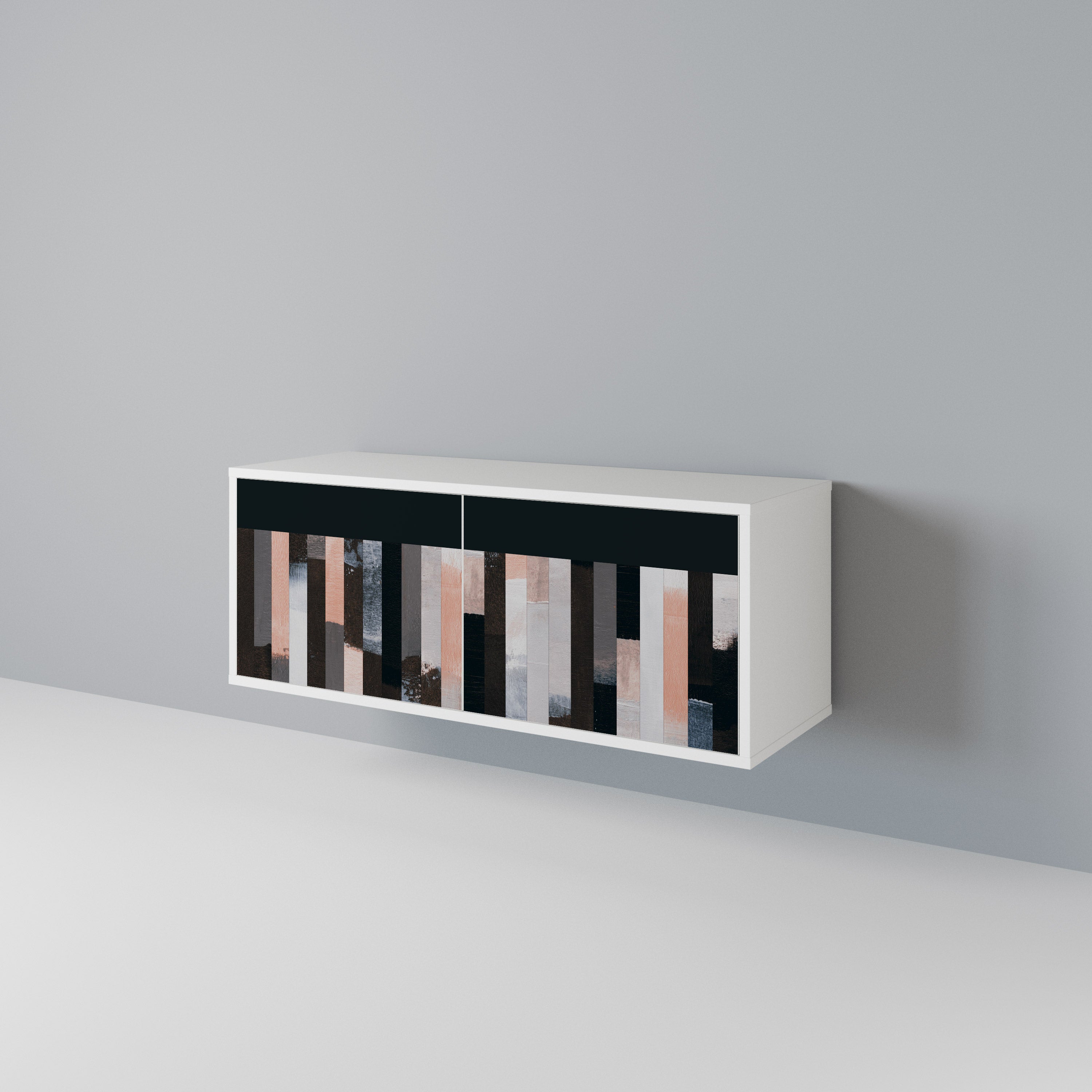 COLLAGE OF RECTANGLES Mueble de TV Compacto de 2 puertas