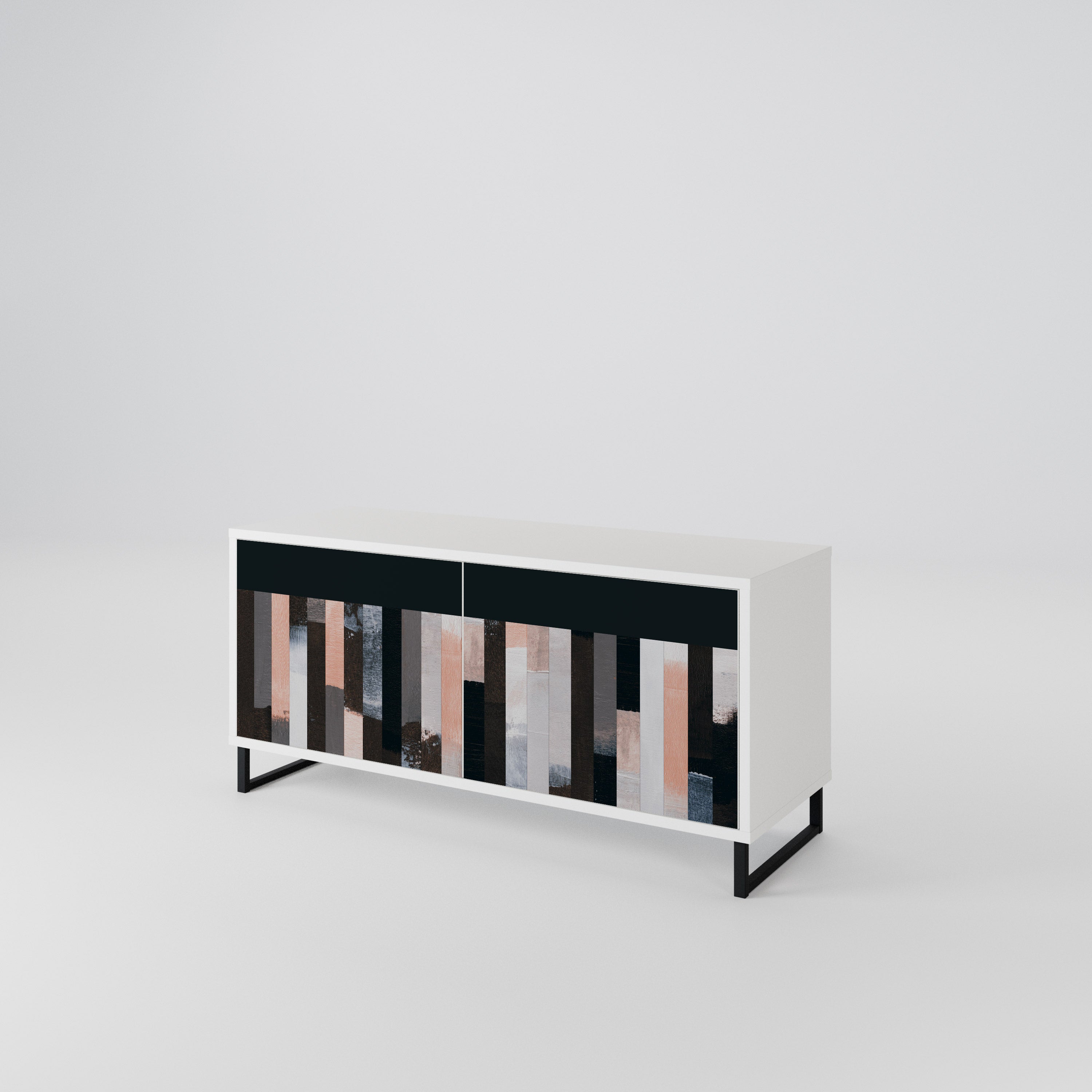 COLLAGE OF RECTANGLES Mueble de TV Compacto de 2 puertas