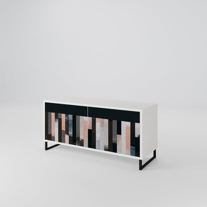 COLLAGE OF RECTANGLES Mueble de TV Compacto de 2 puertas