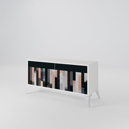 COLLAGE OF RECTANGLES Mueble de TV Compacto de 2 puertas