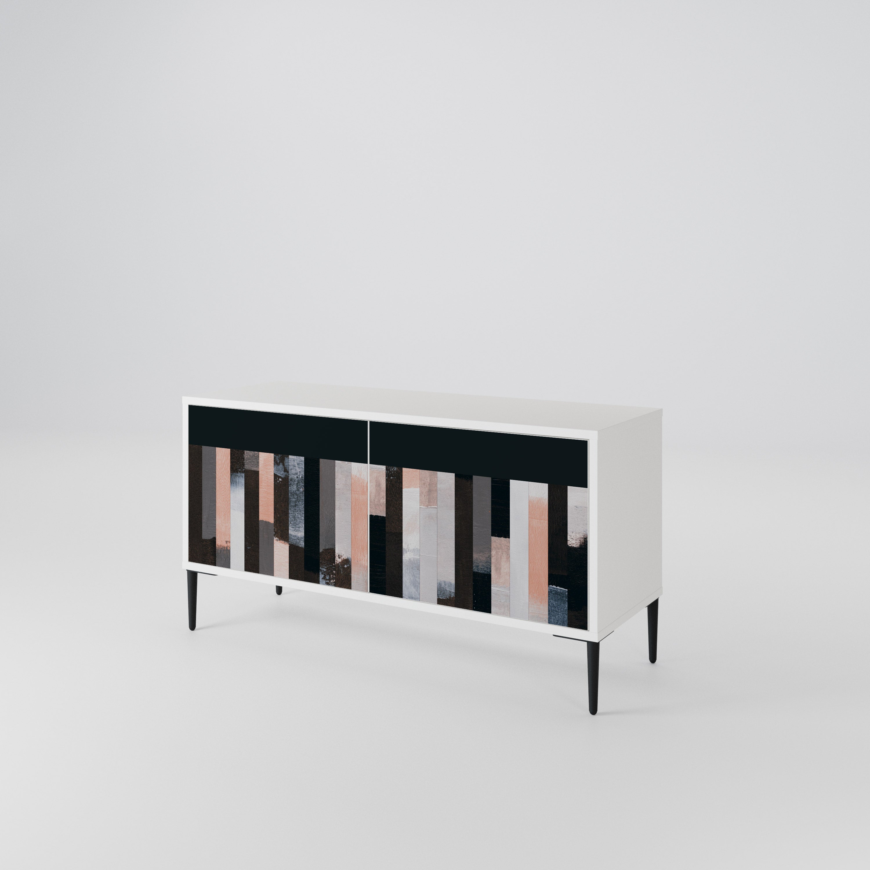 COLLAGE OF RECTANGLES Mueble de TV Compacto de 2 puertas