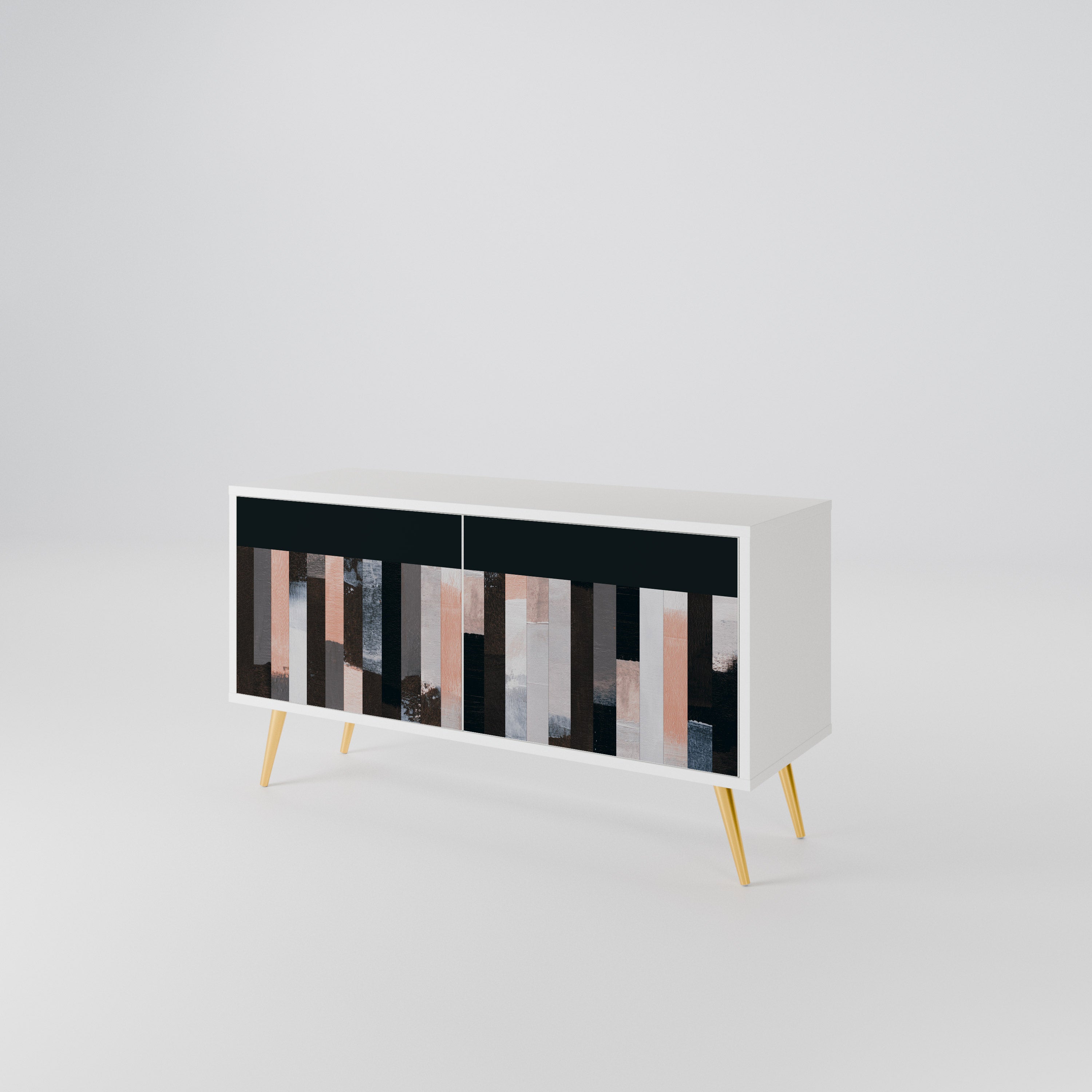 COLLAGE OF RECTANGLES Mueble de TV Compacto de 2 puertas
