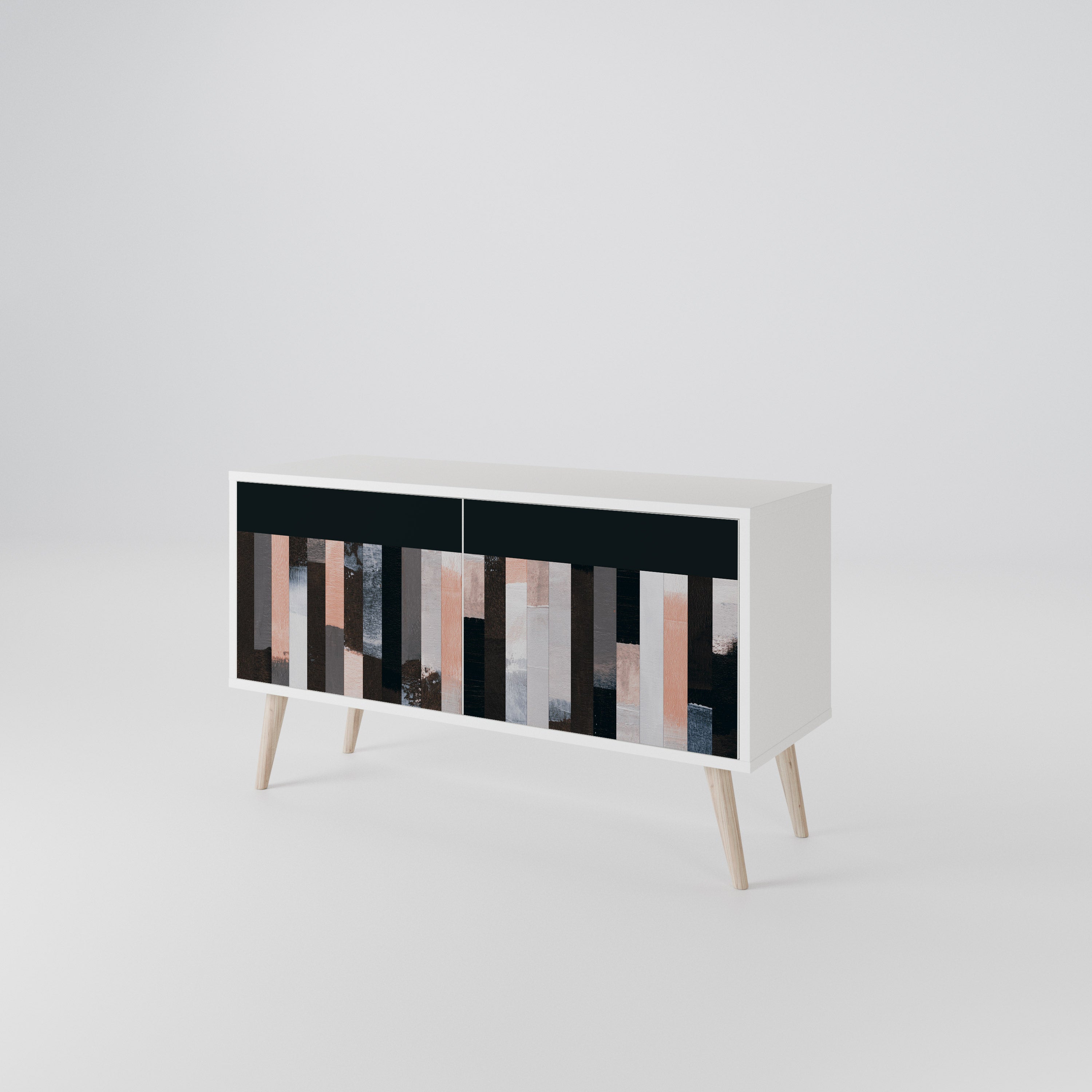 COLLAGE OF RECTANGLES Mueble de TV Compacto de 2 puertas