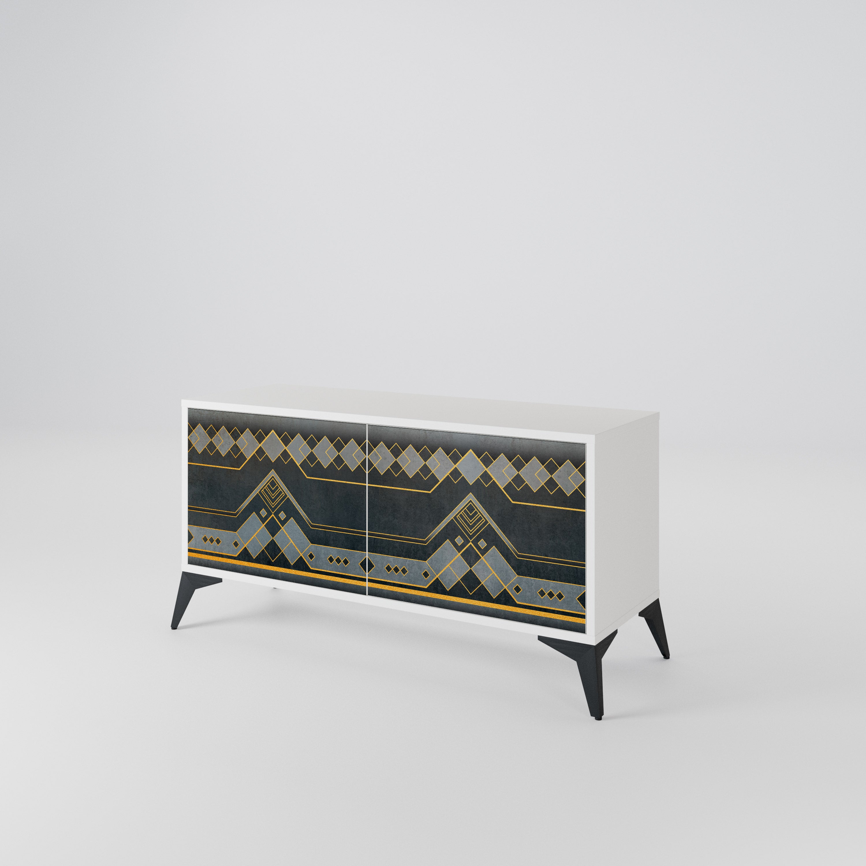 ROYAL ORDINARINESS Mueble de TV Compacto de 2 puertas