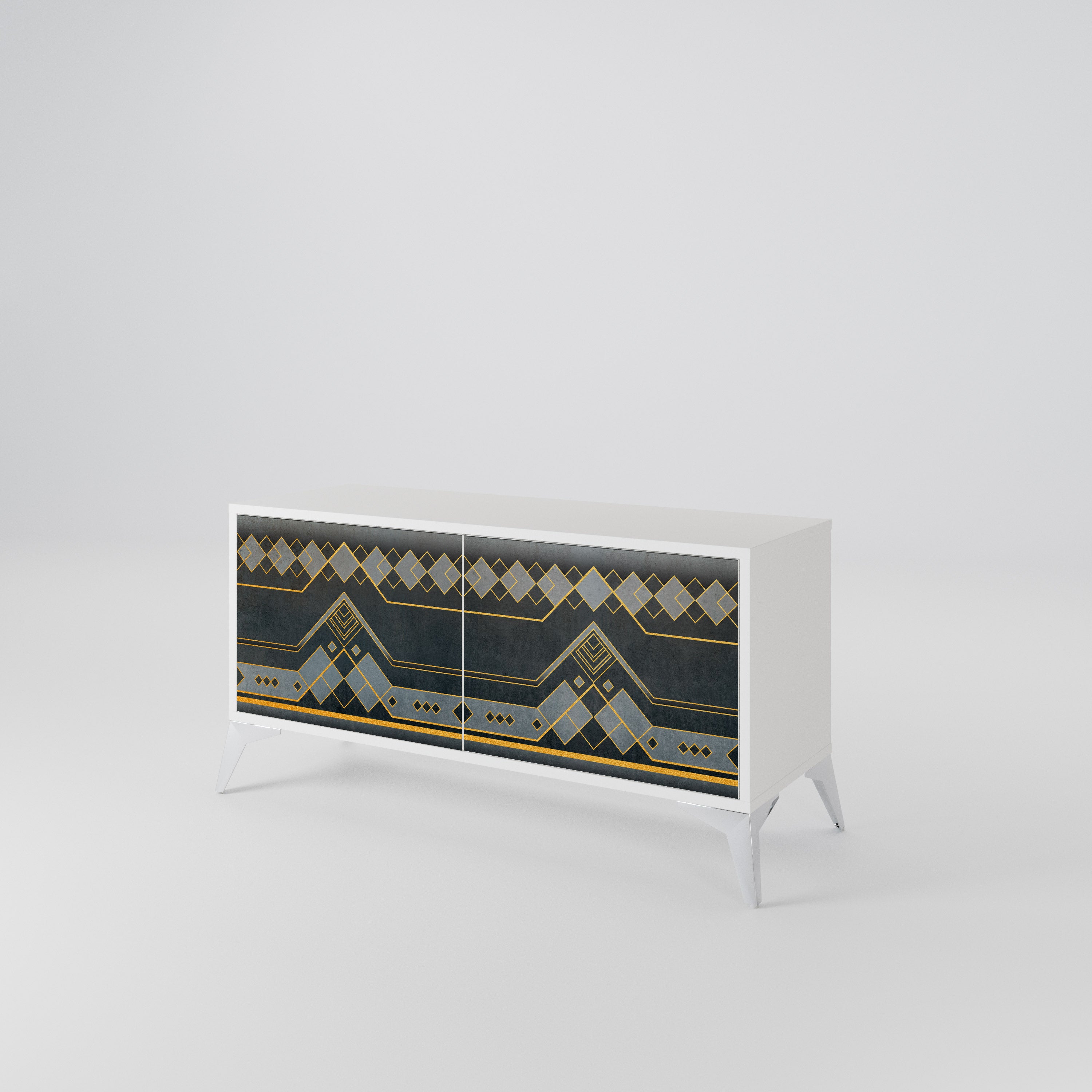 ROYAL ORDINARINESS Mueble de TV Compacto de 2 puertas