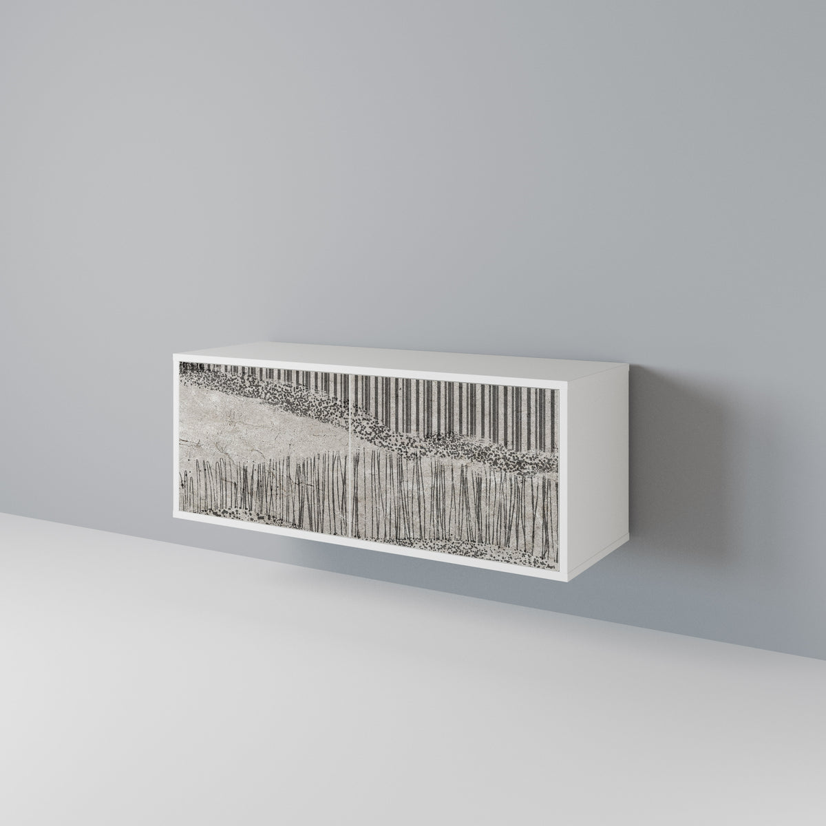 GRAIN LINES Mueble de TV Compacto de 2 puertas