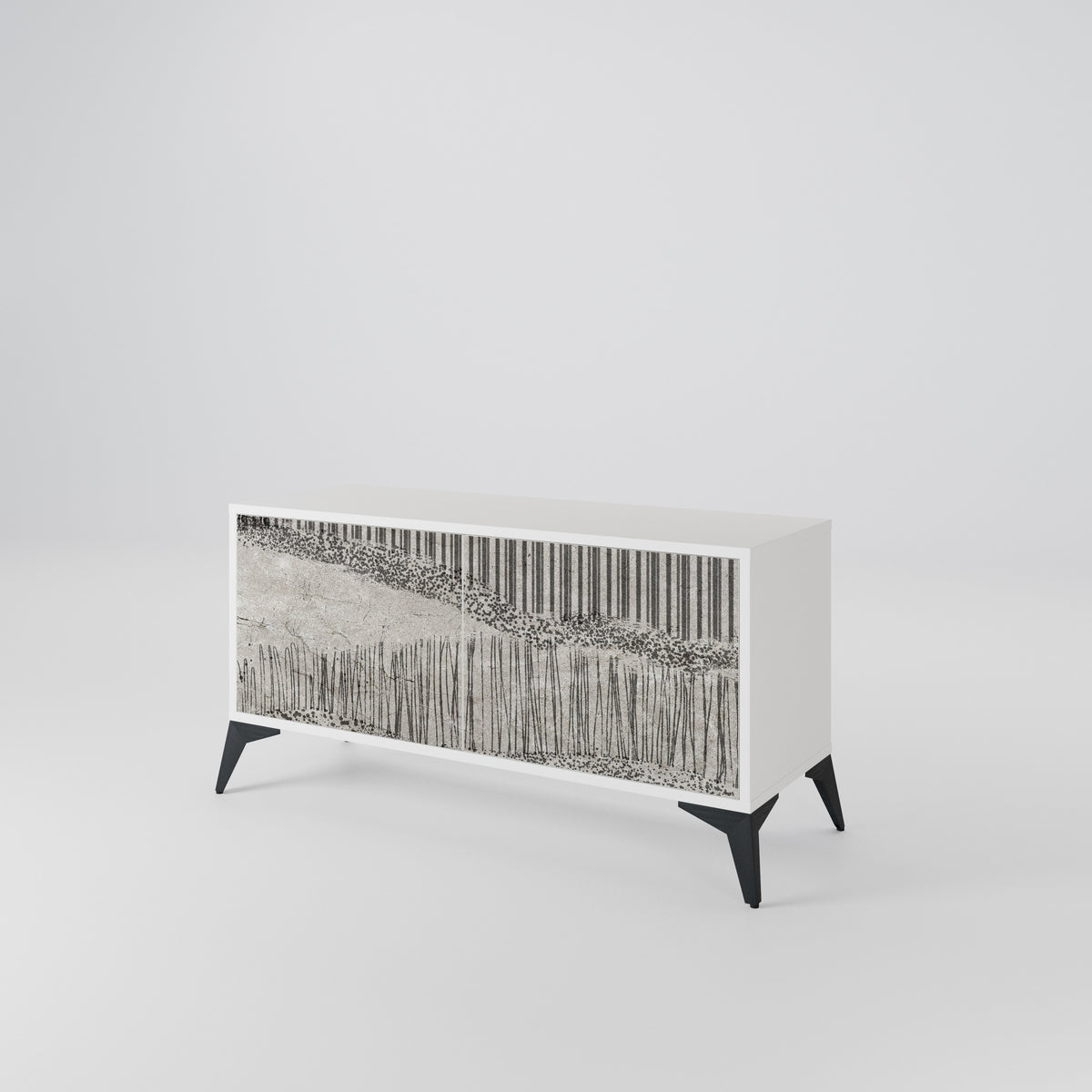 GRAIN LINES Mueble de TV Compacto de 2 puertas