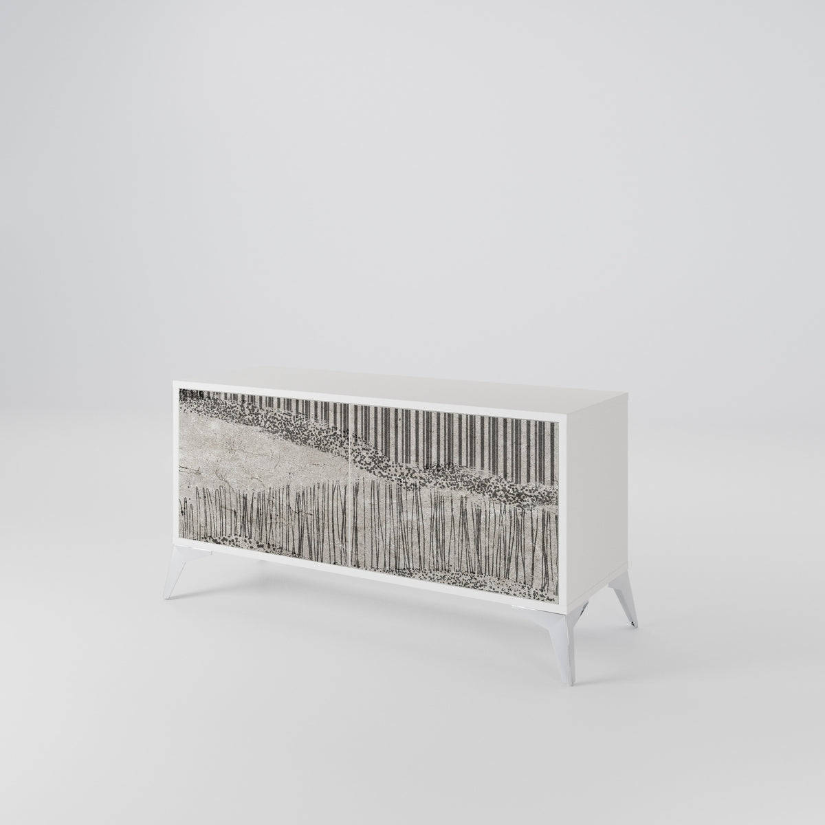 GRAIN LINES Mueble de TV Compacto de 2 puertas