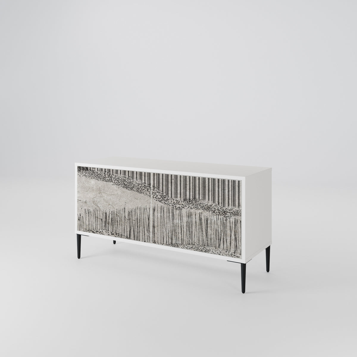 GRAIN LINES Mueble de TV Compacto de 2 puertas