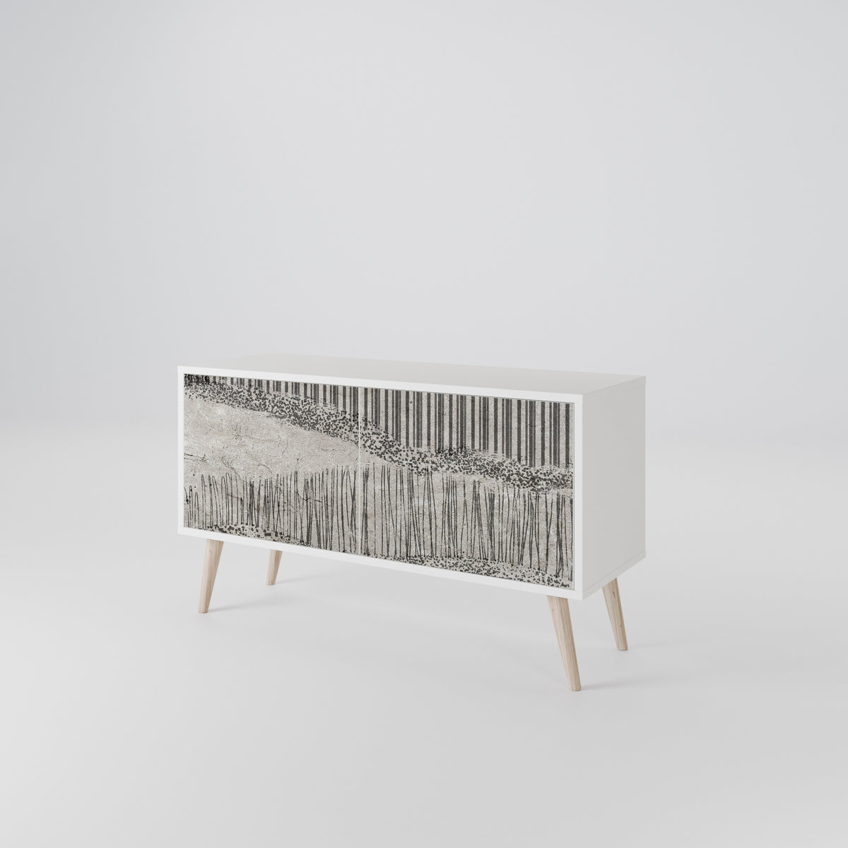 GRAIN LINES Mueble de TV Compacto de 2 puertas