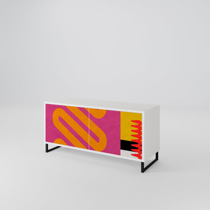 VIVID ART Mueble de TV Compacto de 2 puertas