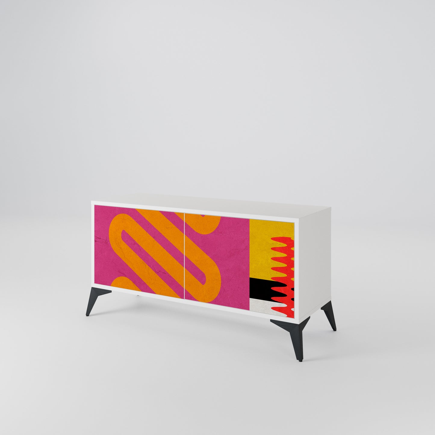 VIVID ART Mueble de TV Compacto de 2 puertas