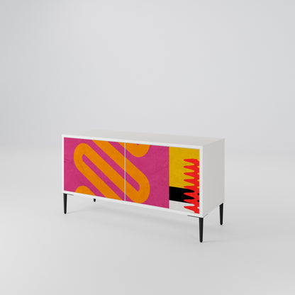VIVID ART Mueble de TV Compacto de 2 puertas