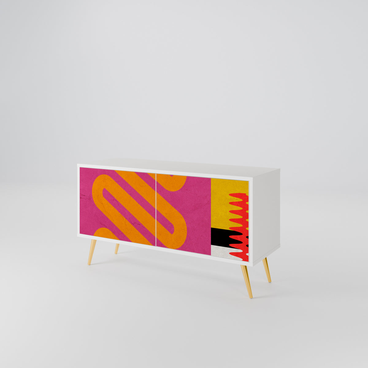 VIVID ART Mueble de TV Compacto de 2 puertas