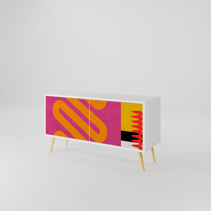 VIVID ART Mueble de TV Compacto de 2 puertas
