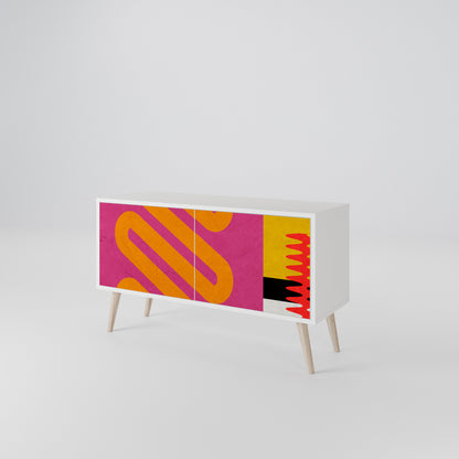 VIVID ART Mueble de TV Compacto de 2 puertas