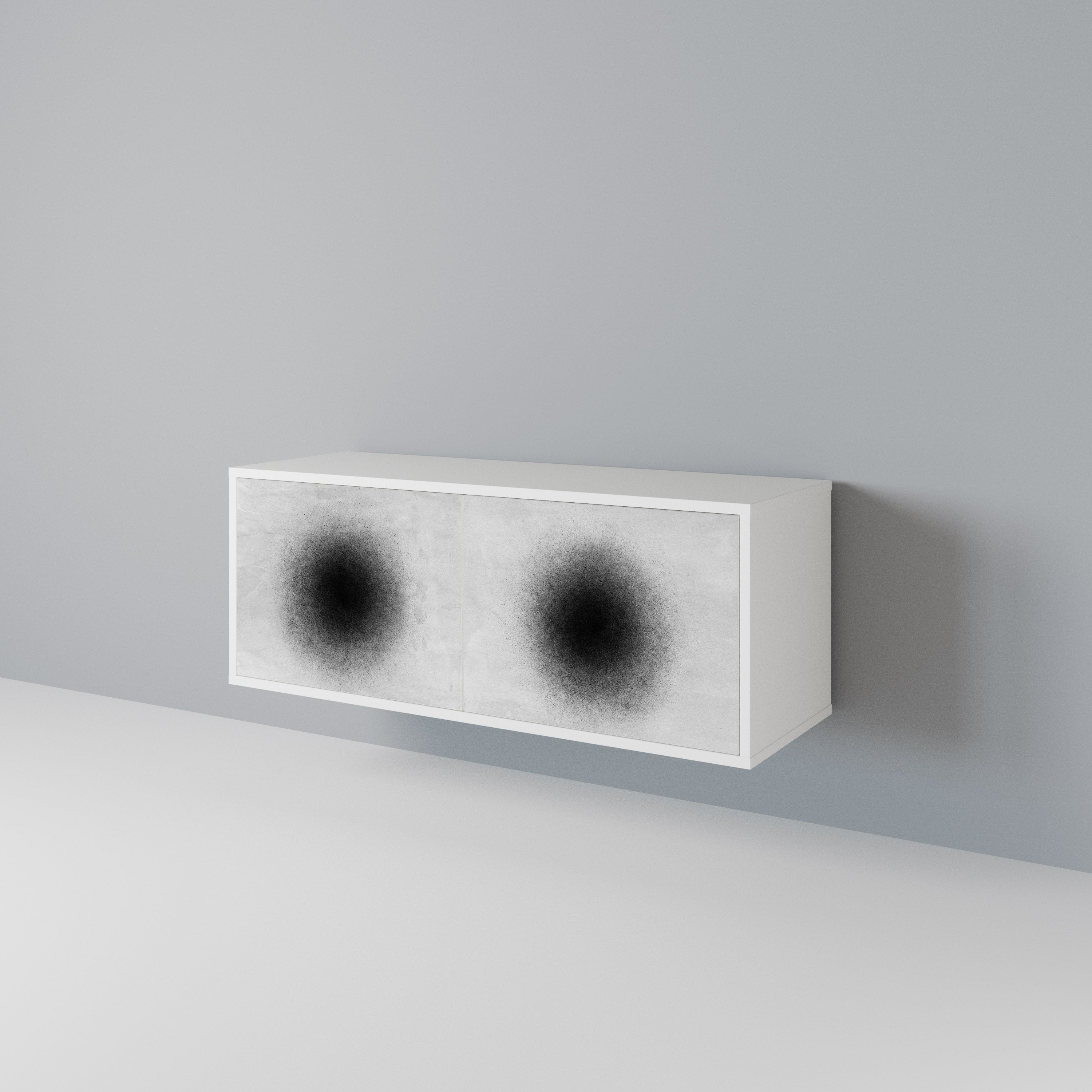 BLACK HOLE Mueble de TV Compacto de 2 puertas