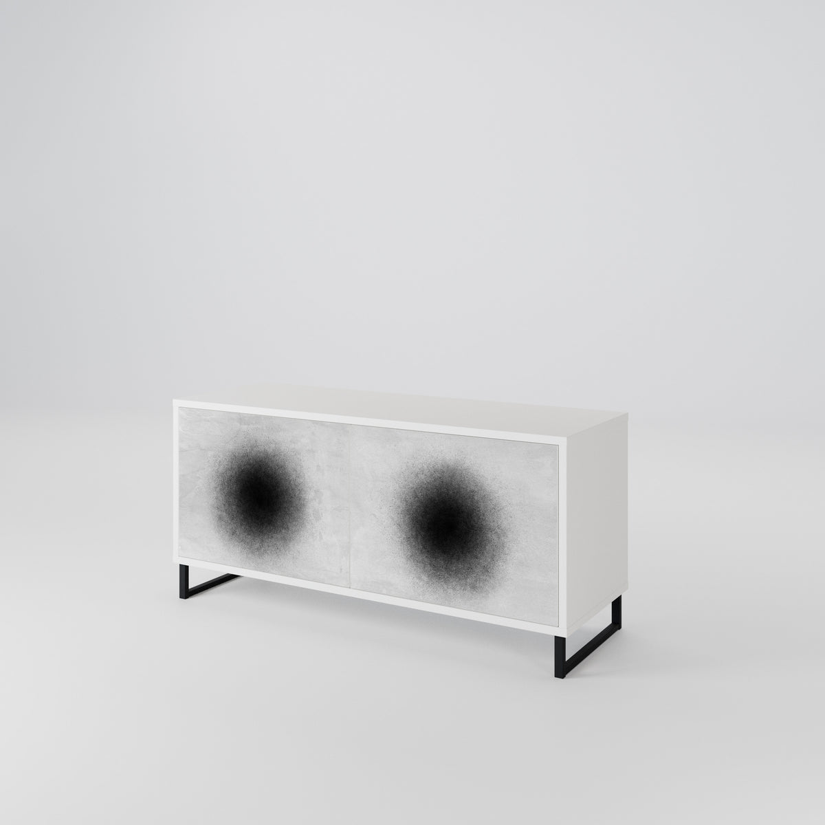 BLACK HOLE Mueble de TV Compacto de 2 puertas