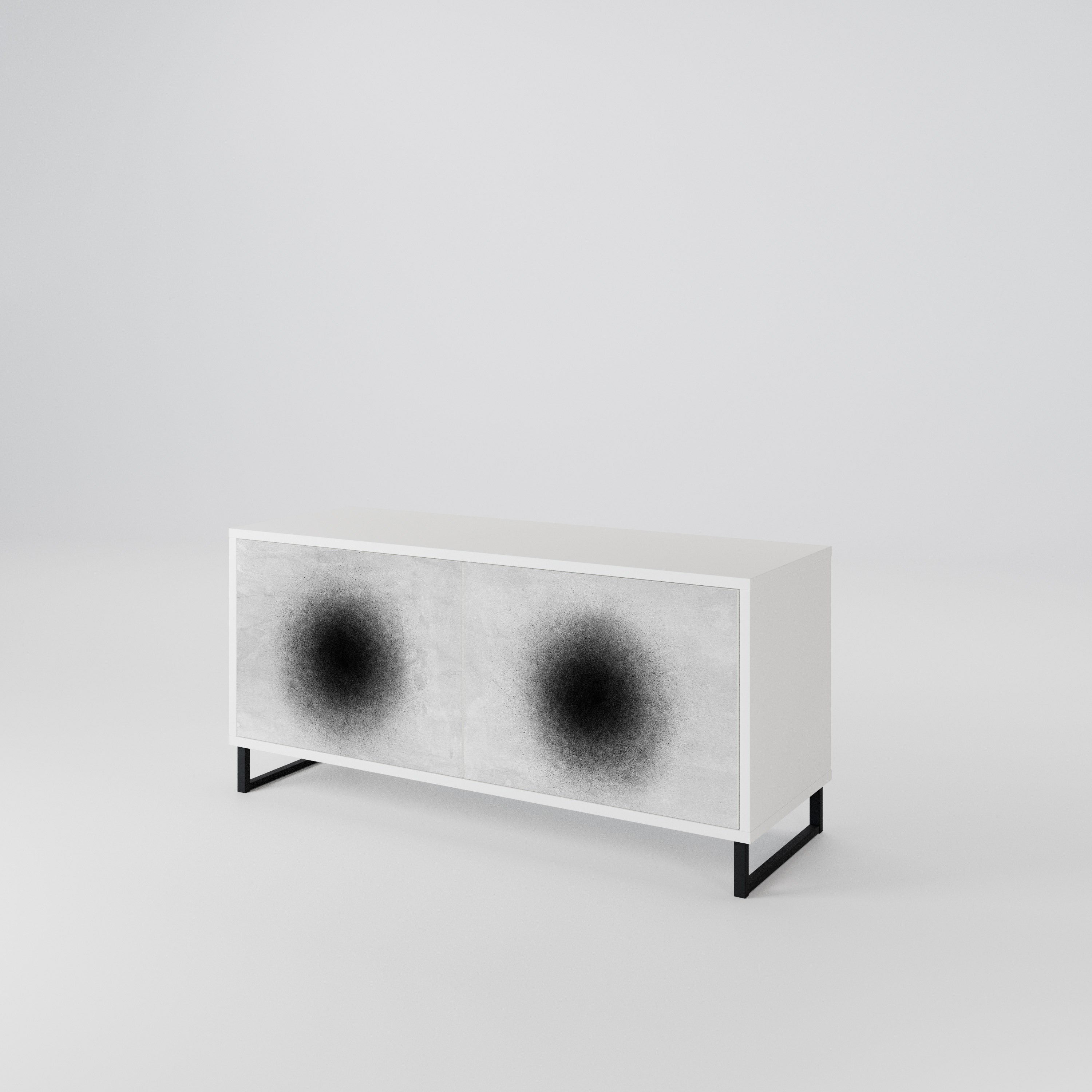 BLACK HOLE Mueble de TV Compacto de 2 puertas