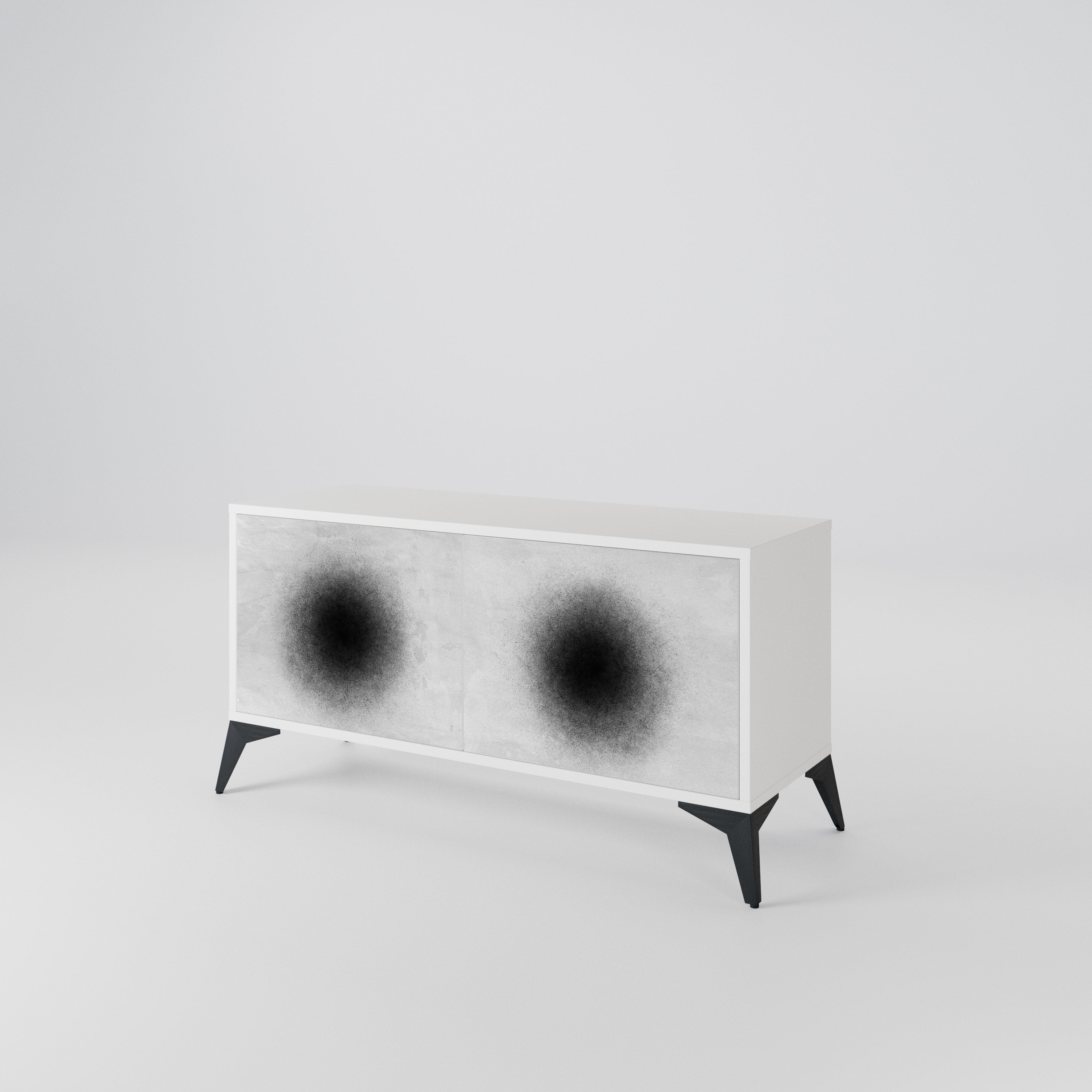 BLACK HOLE Mueble de TV Compacto de 2 puertas