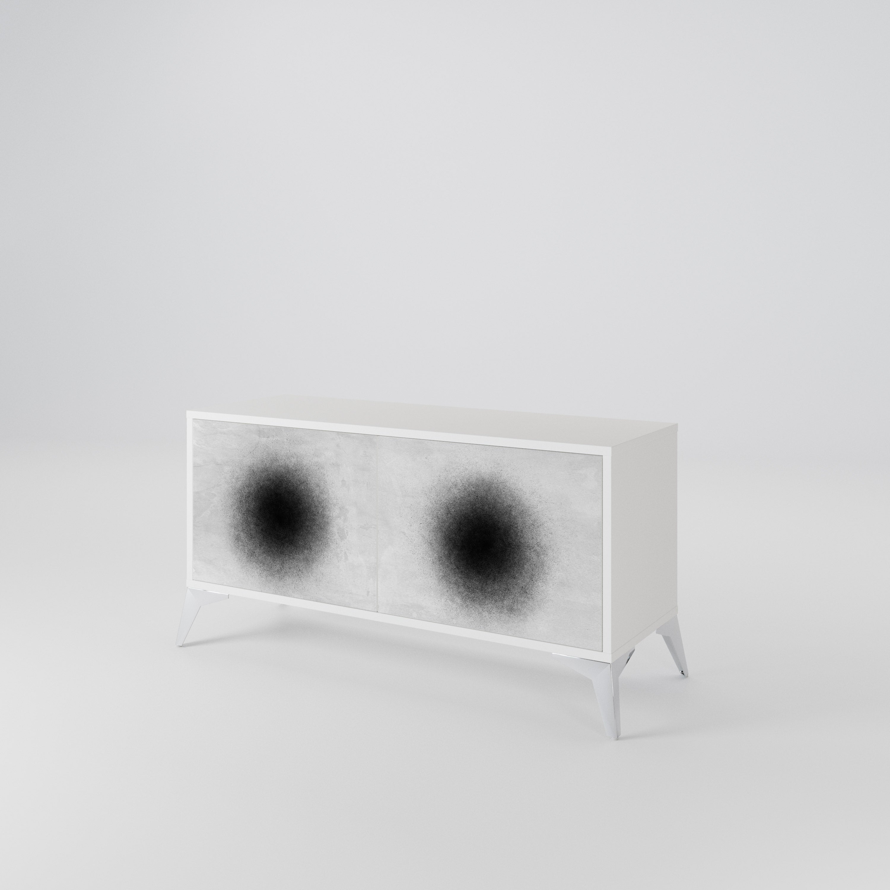 BLACK HOLE Mueble de TV Compacto de 2 puertas